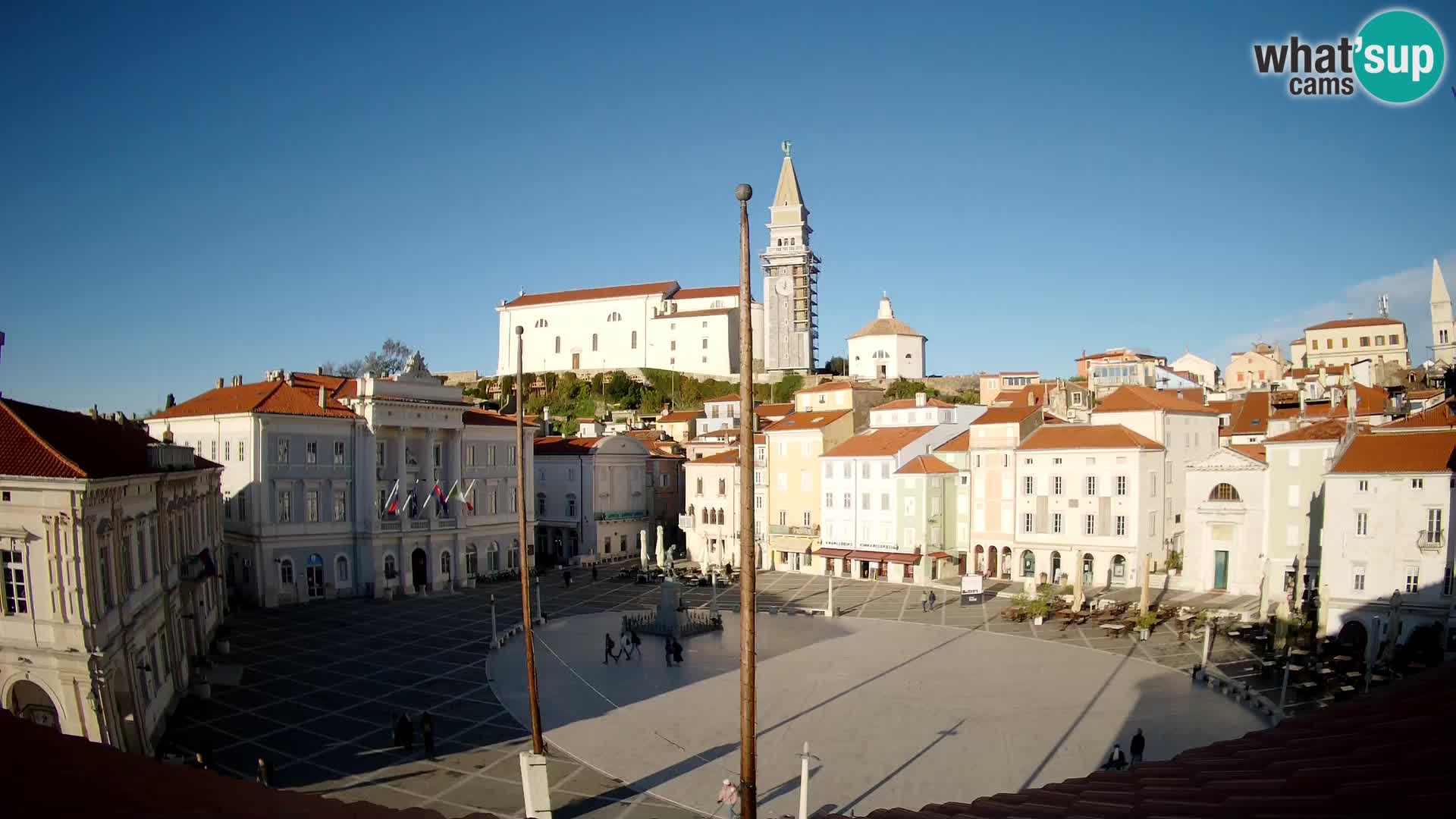 Webcam live Piran – Tartini Platz von “Mestna Kavarna”