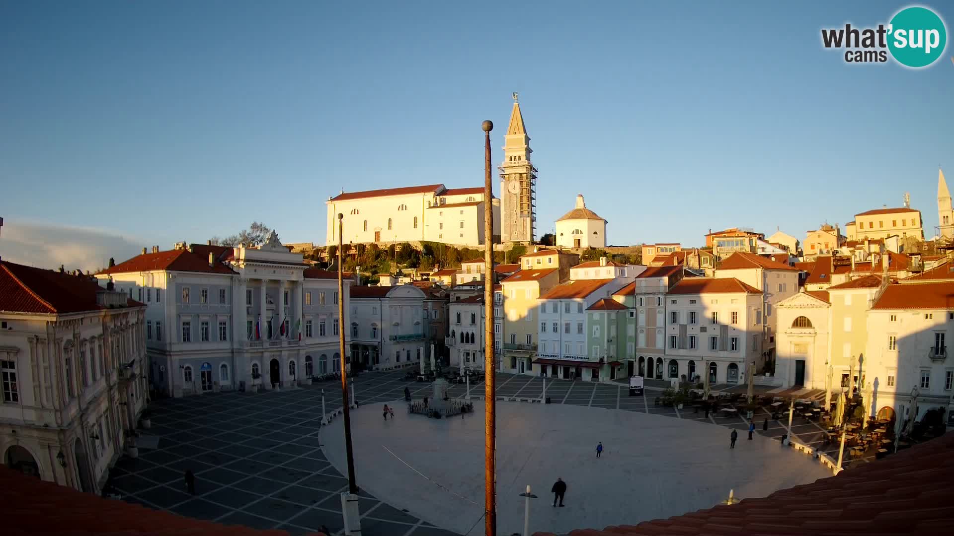 Spletna kamera Piran – trg Tartini z “Mestne Kavarne”