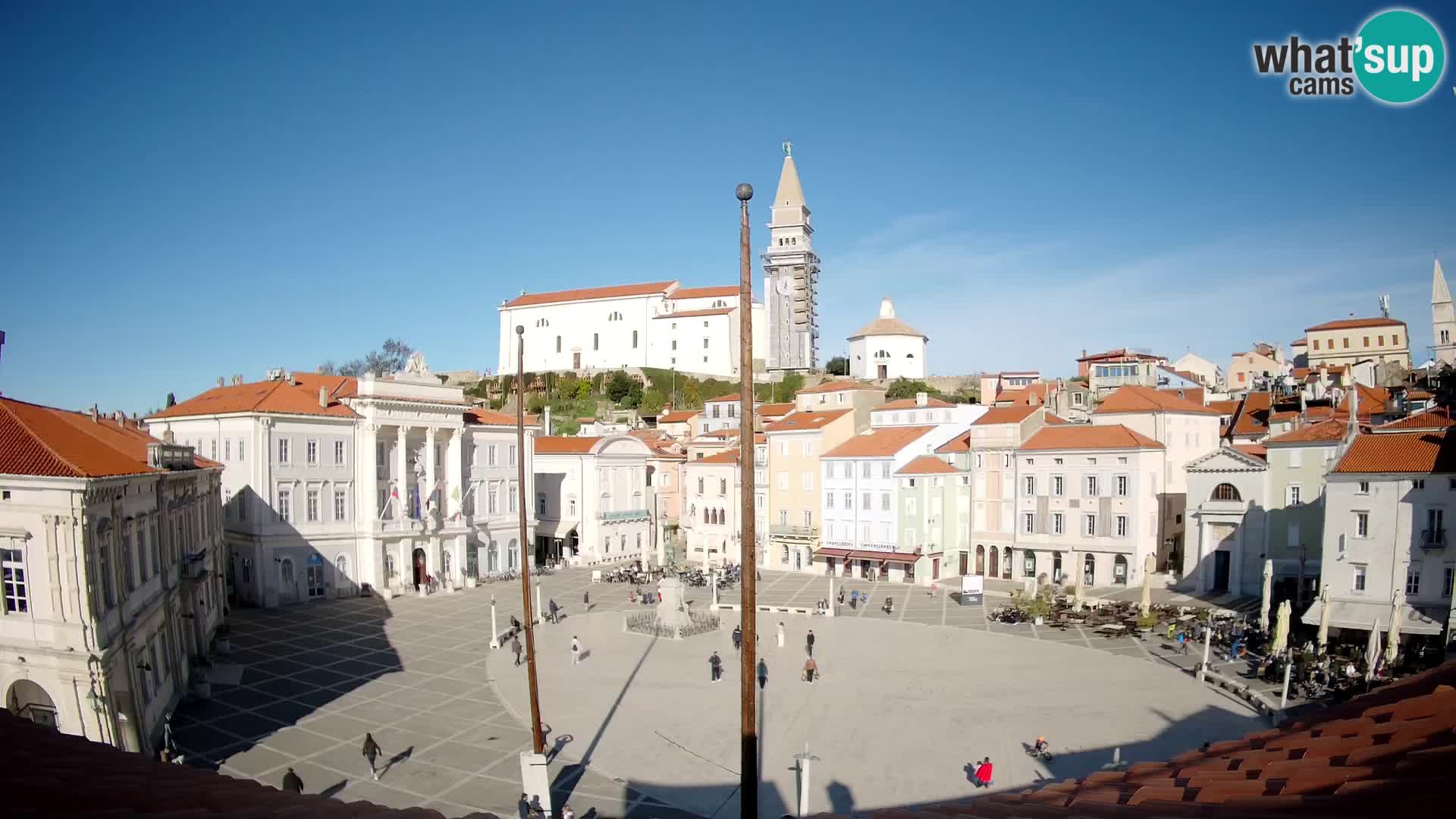 Webcam live Piran – Tartini Platz von “Mestna Kavarna”