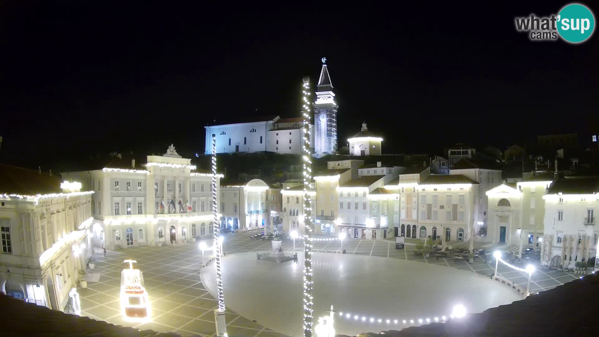 Webcam live Piran – Tartini Platz von “Mestna Kavarna”