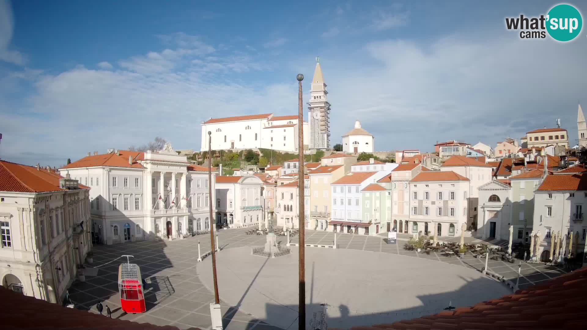 Webcam live Piran – Tartini Platz von “Mestna Kavarna”