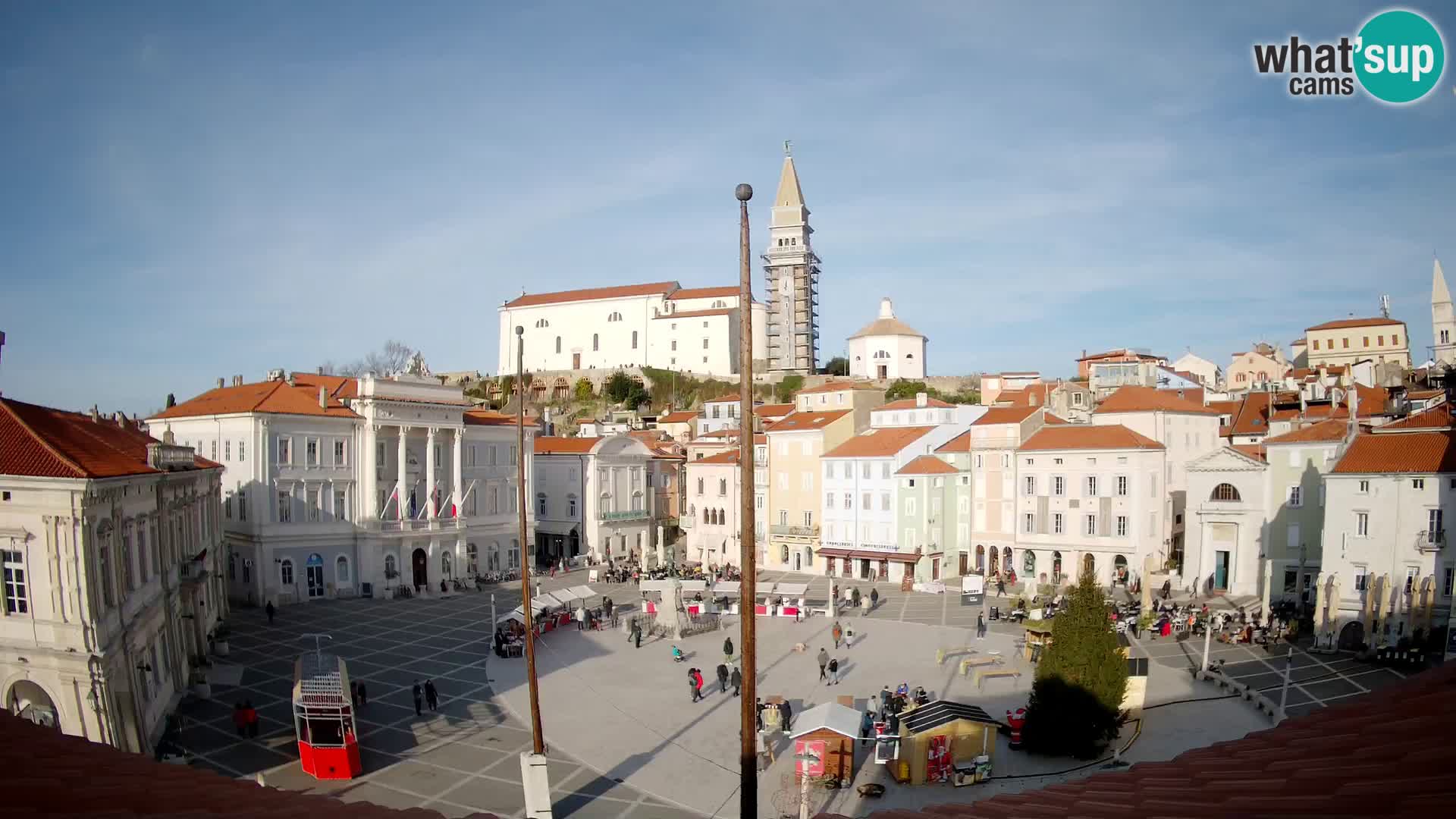 Webcam Piran Tartini square from “Mestna Kavarna”