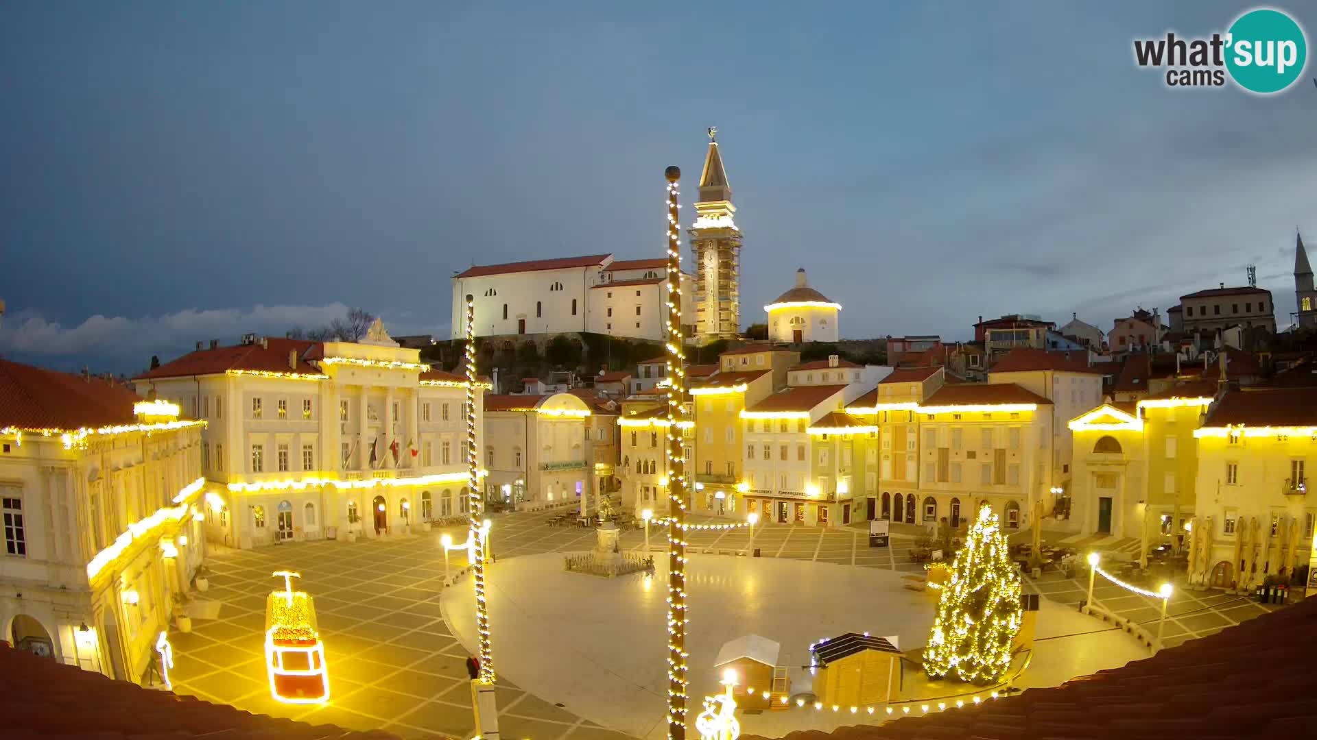 Webcam live Piran – Tartini Platz von “Mestna Kavarna”