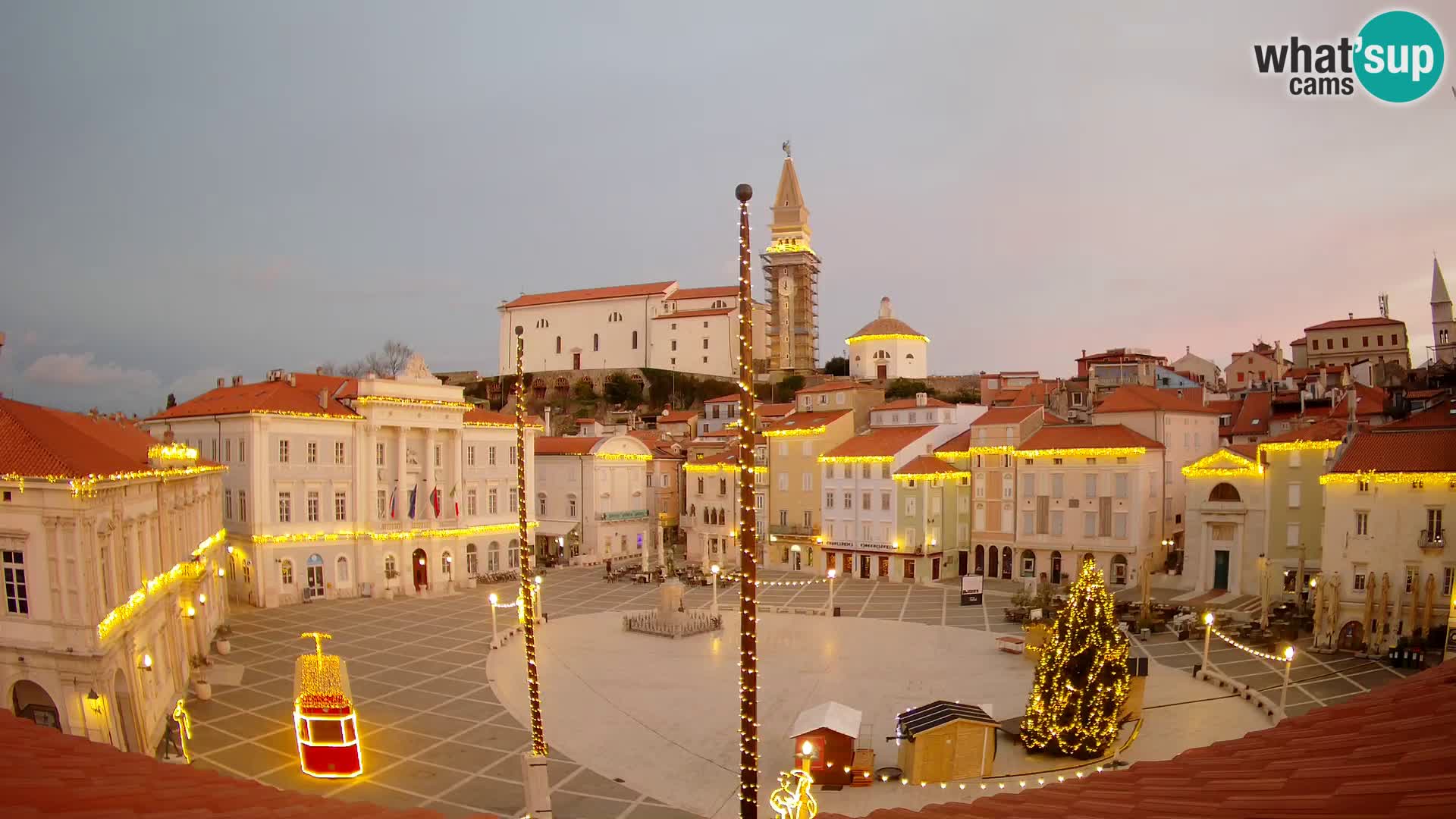 Webcam live Piran – Tartini Platz von “Mestna Kavarna”