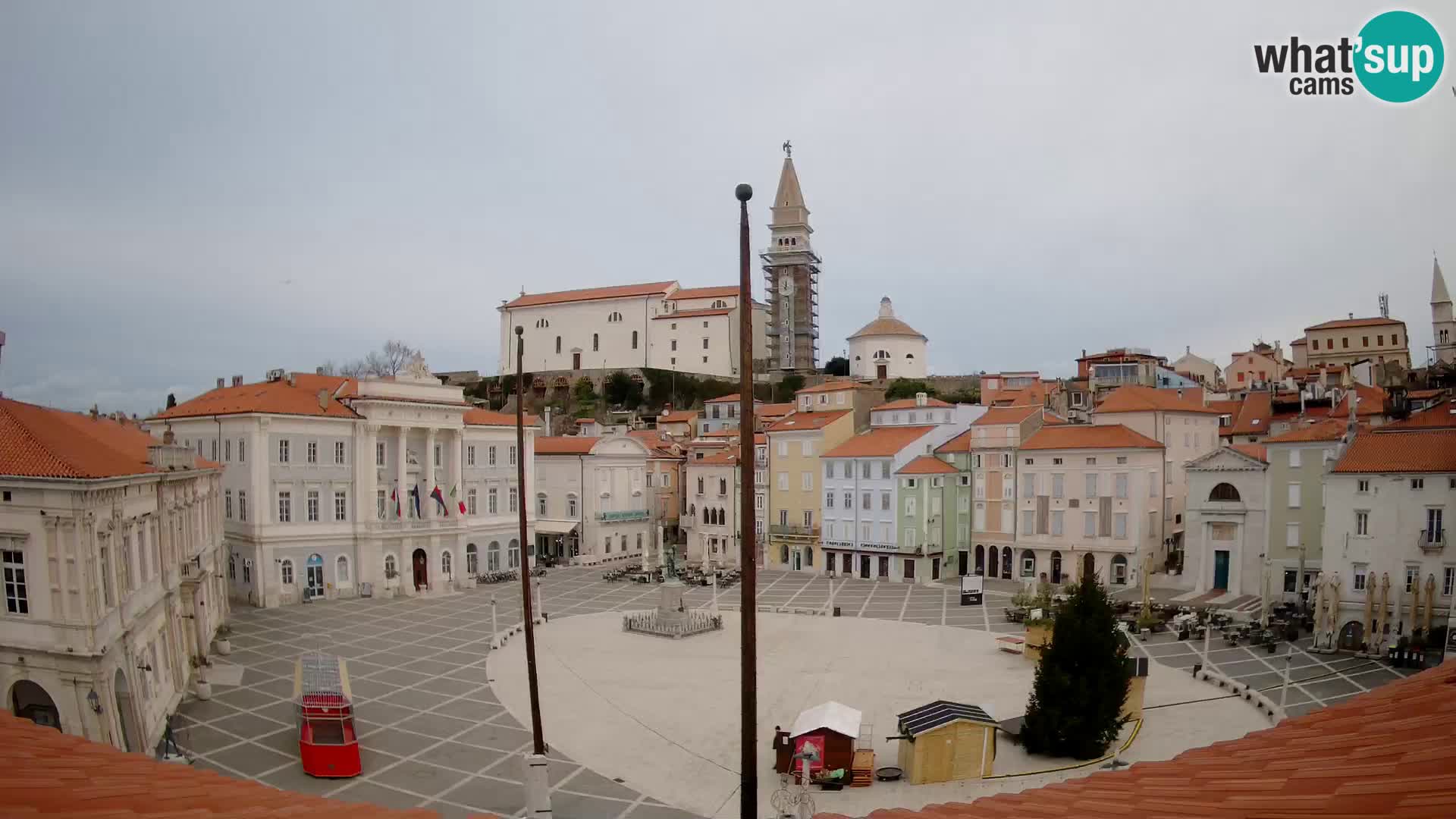 Webcam live Piran – Tartini Platz von “Mestna Kavarna”