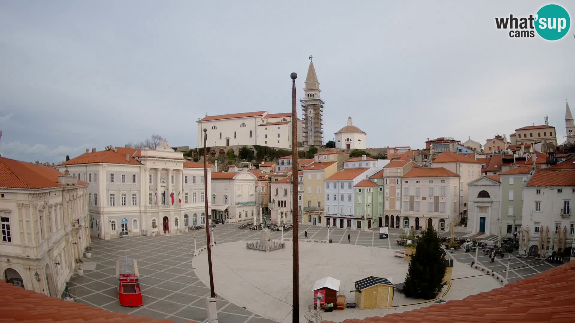 Webcam Piran Tartini square from “Mestna Kavarna”