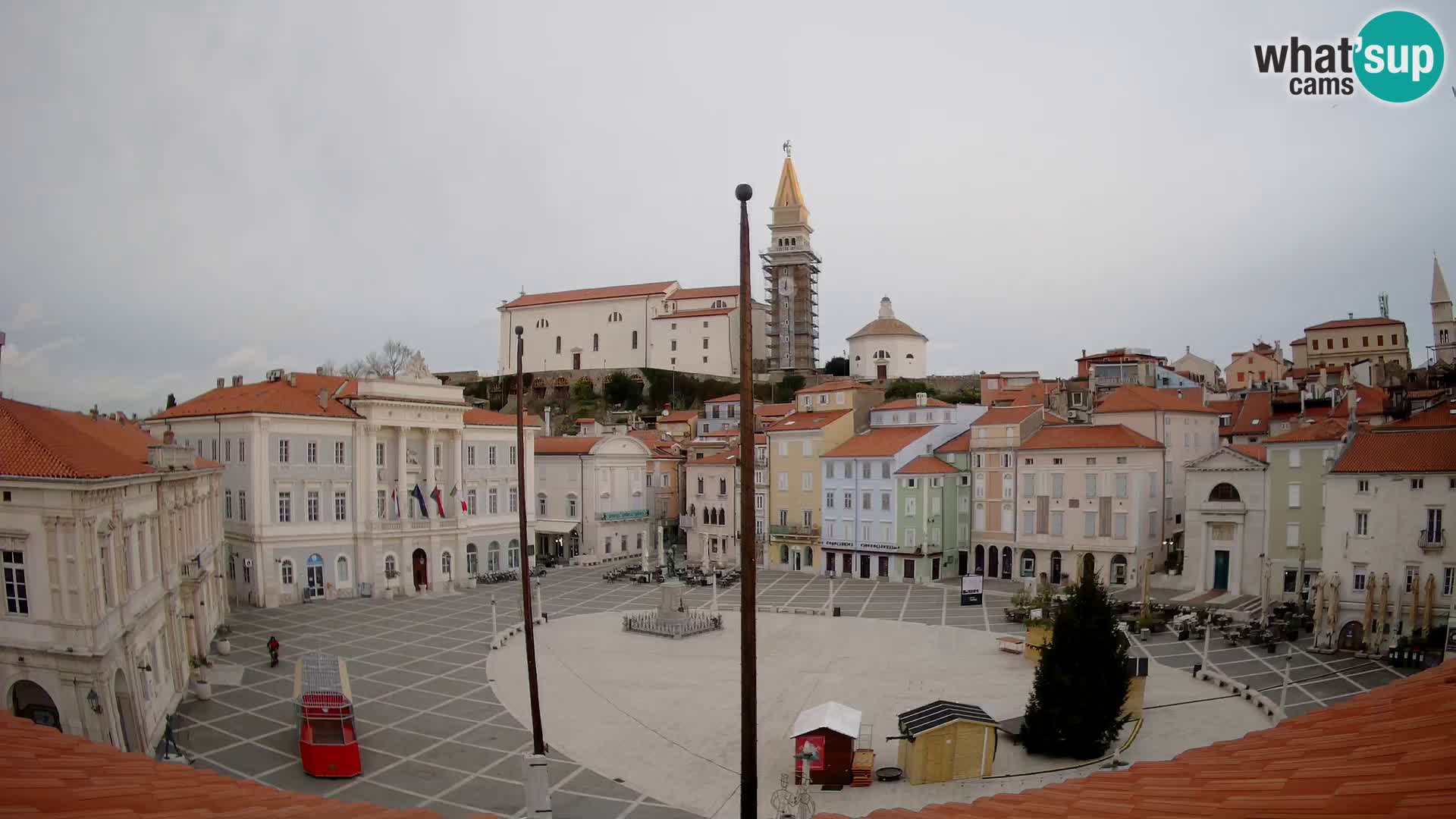 Webcam Piran Tartini square from “Mestna Kavarna”