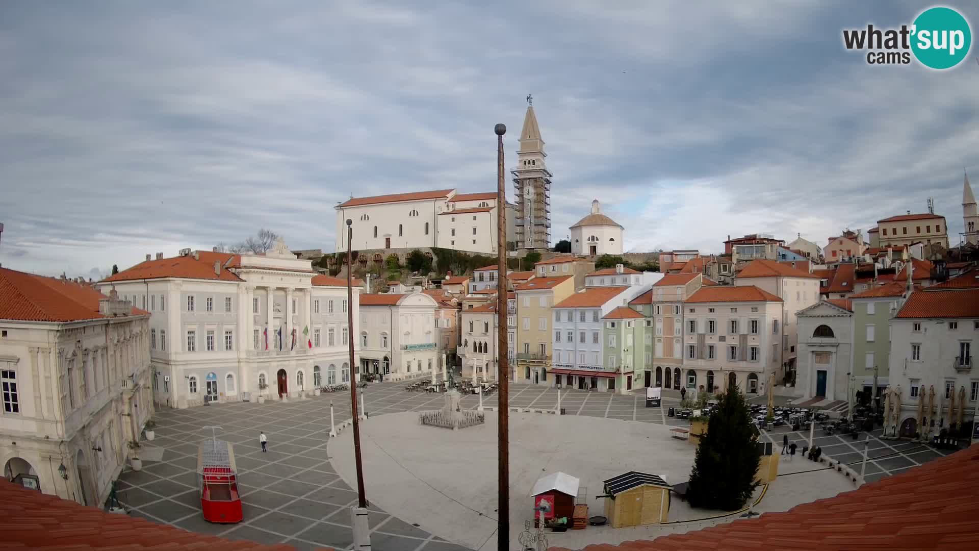 Webcam Piran Tartini square from “Mestna Kavarna”