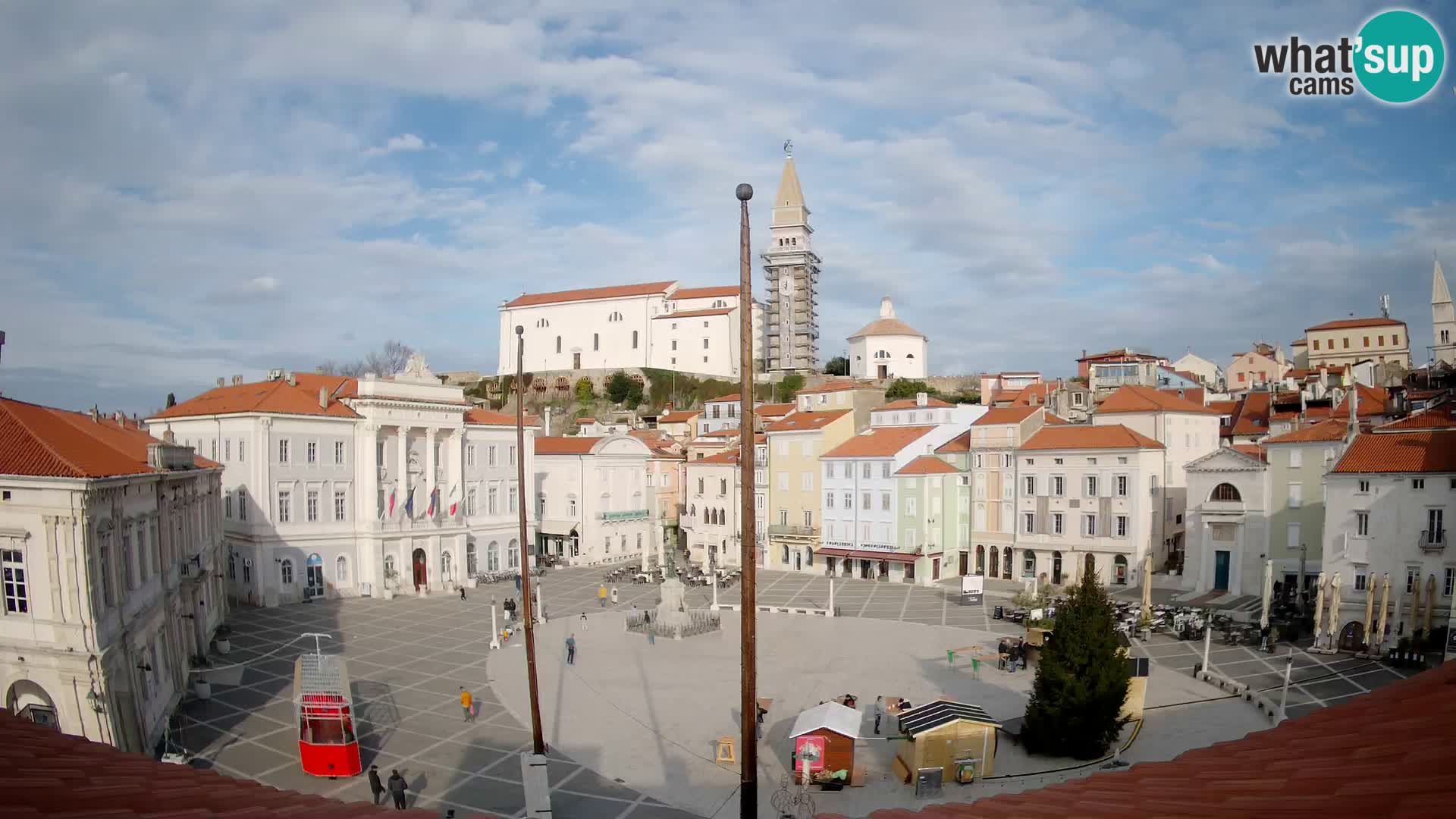 Webcam Piran Tartini square from “Mestna Kavarna”