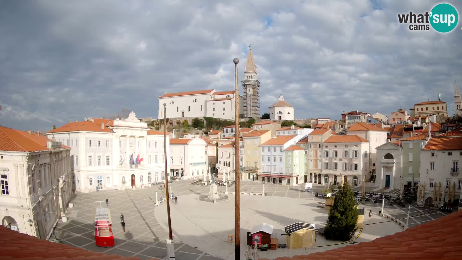 Webcam live Piran – Tartini Platz von “Mestna Kavarna”