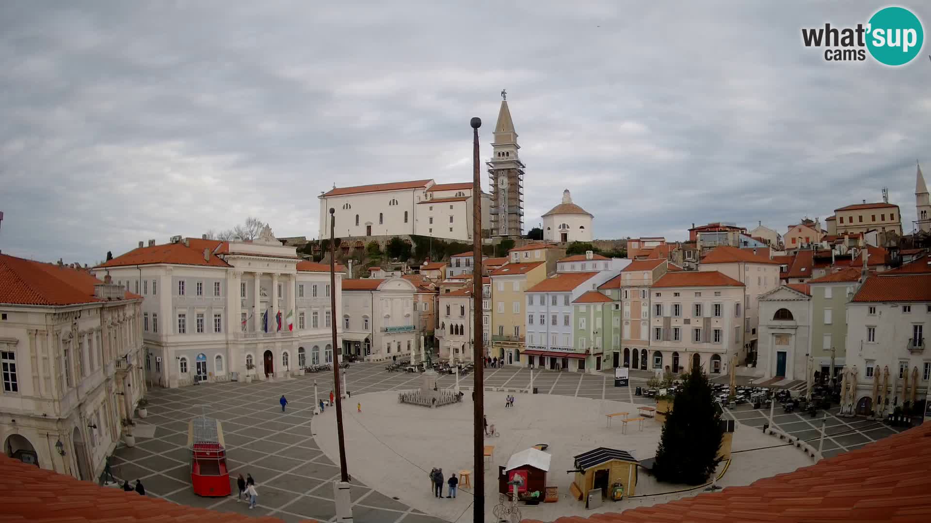 Webcam live Piran – Tartini Platz von “Mestna Kavarna”