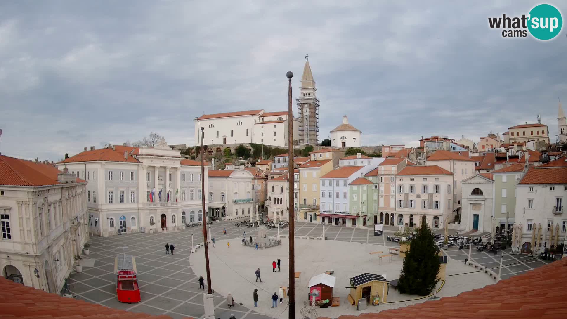 Webcam Piran Tartini square from “Mestna Kavarna”