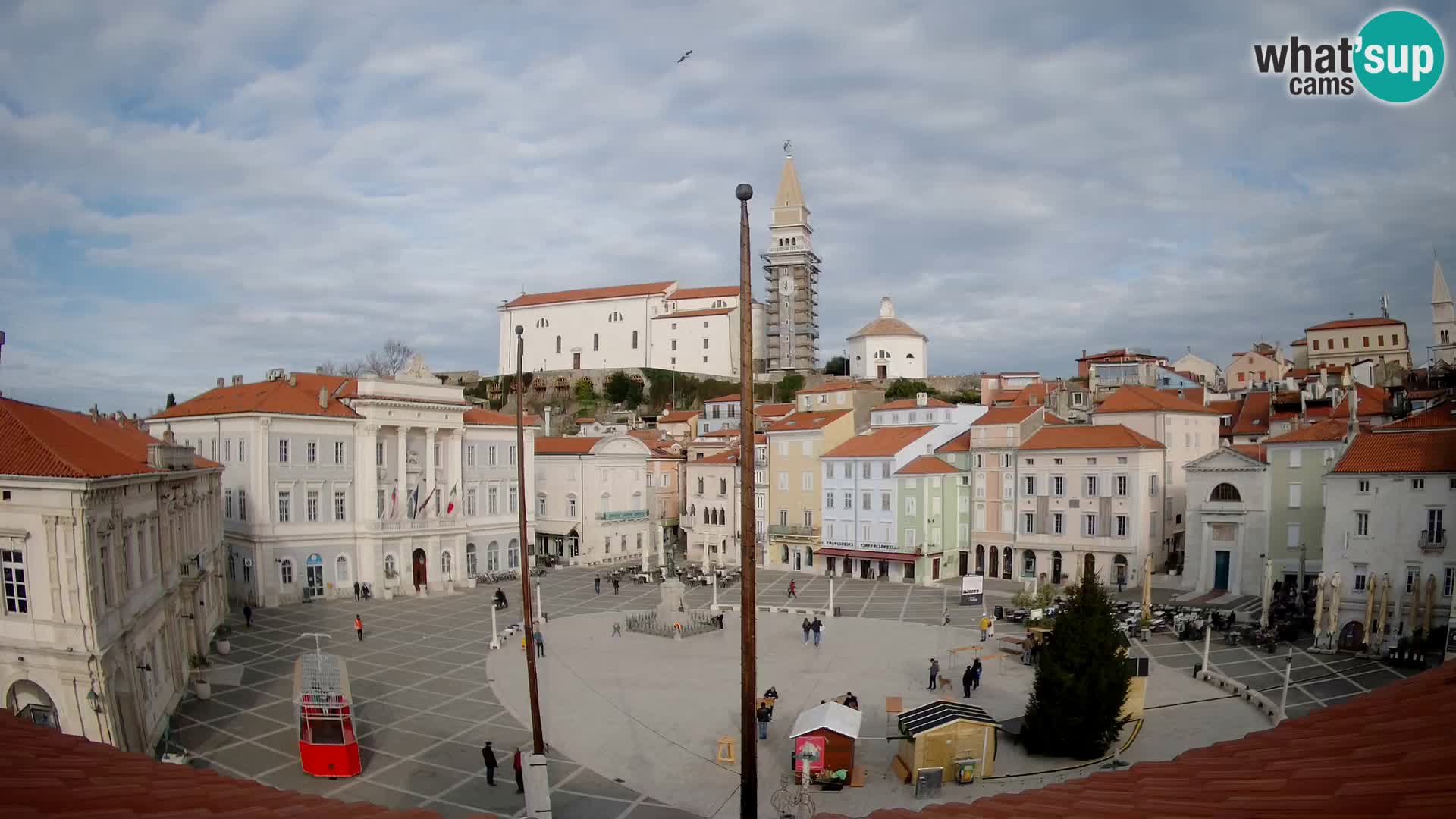 Webcam Piran Tartini square from “Mestna Kavarna”