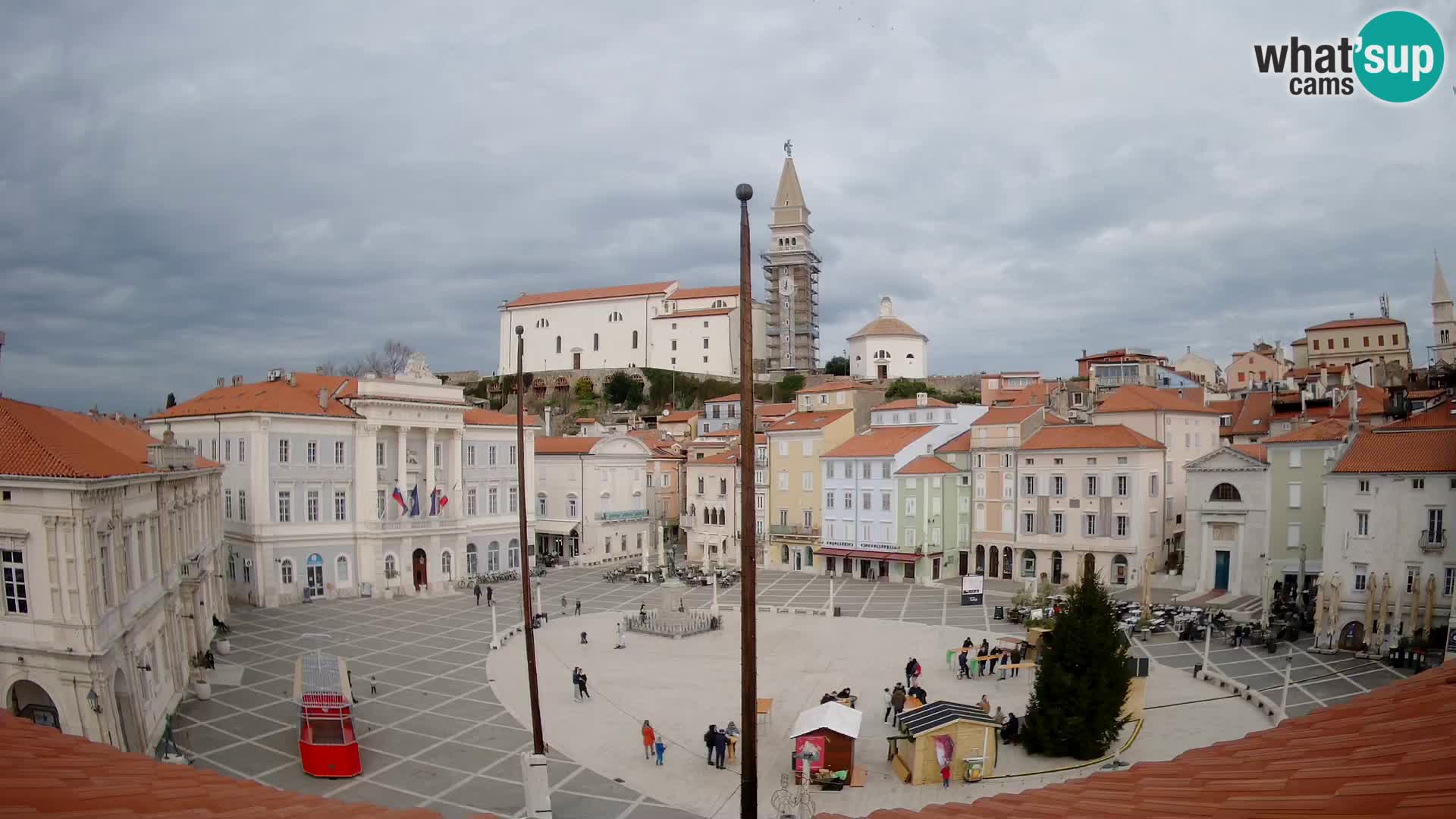 Webcam live Piran – Tartini Platz von “Mestna Kavarna”