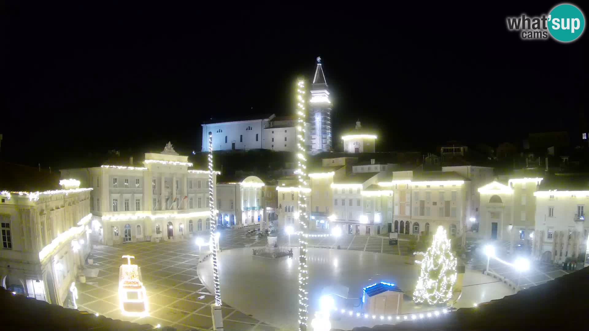 Webcam Piran Tartini square from “Mestna Kavarna”