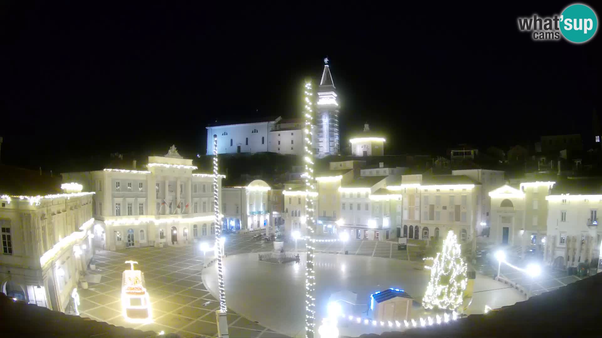 Webcam Piran Tartini square from “Mestna Kavarna”