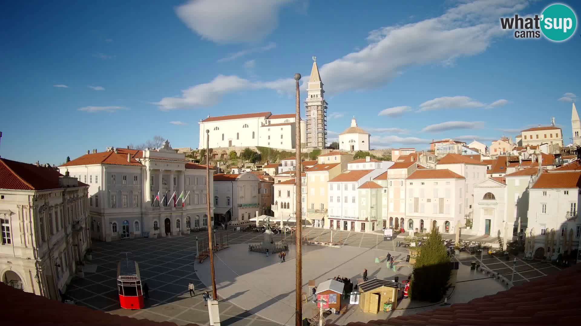 Webcam Piran Tartini square from “Mestna Kavarna”