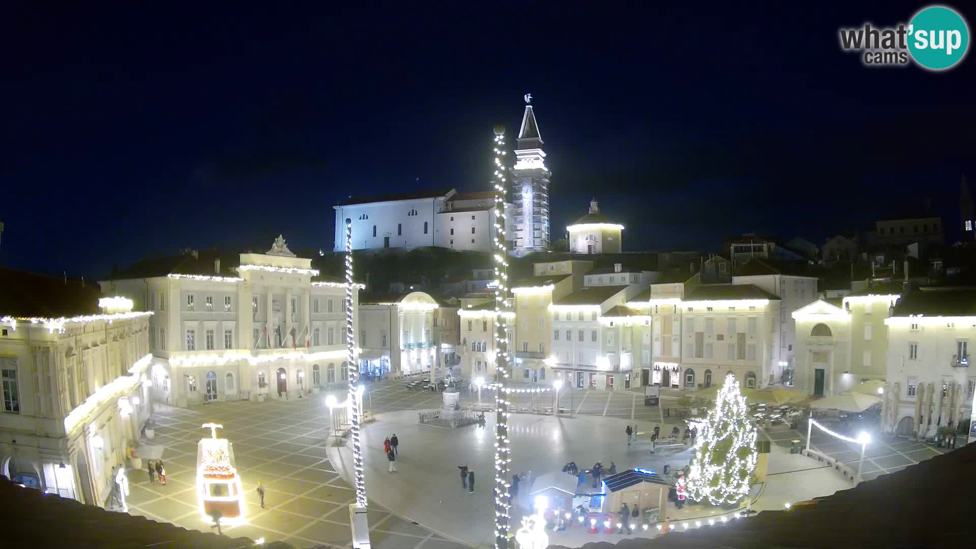 Webcam Piran Tartini square from “Mestna Kavarna”