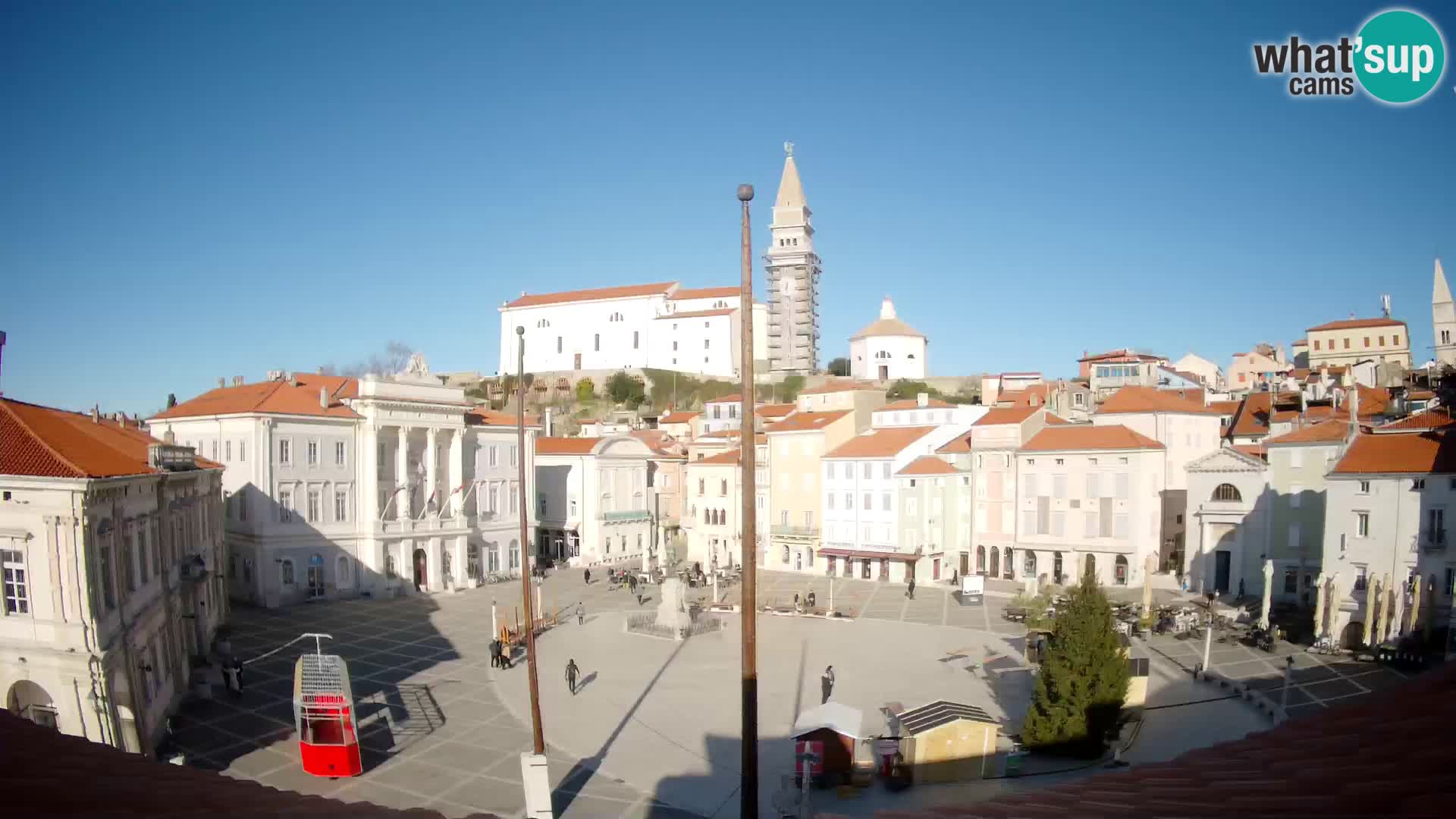 Webcam live Piran – Tartini Platz von “Mestna Kavarna”