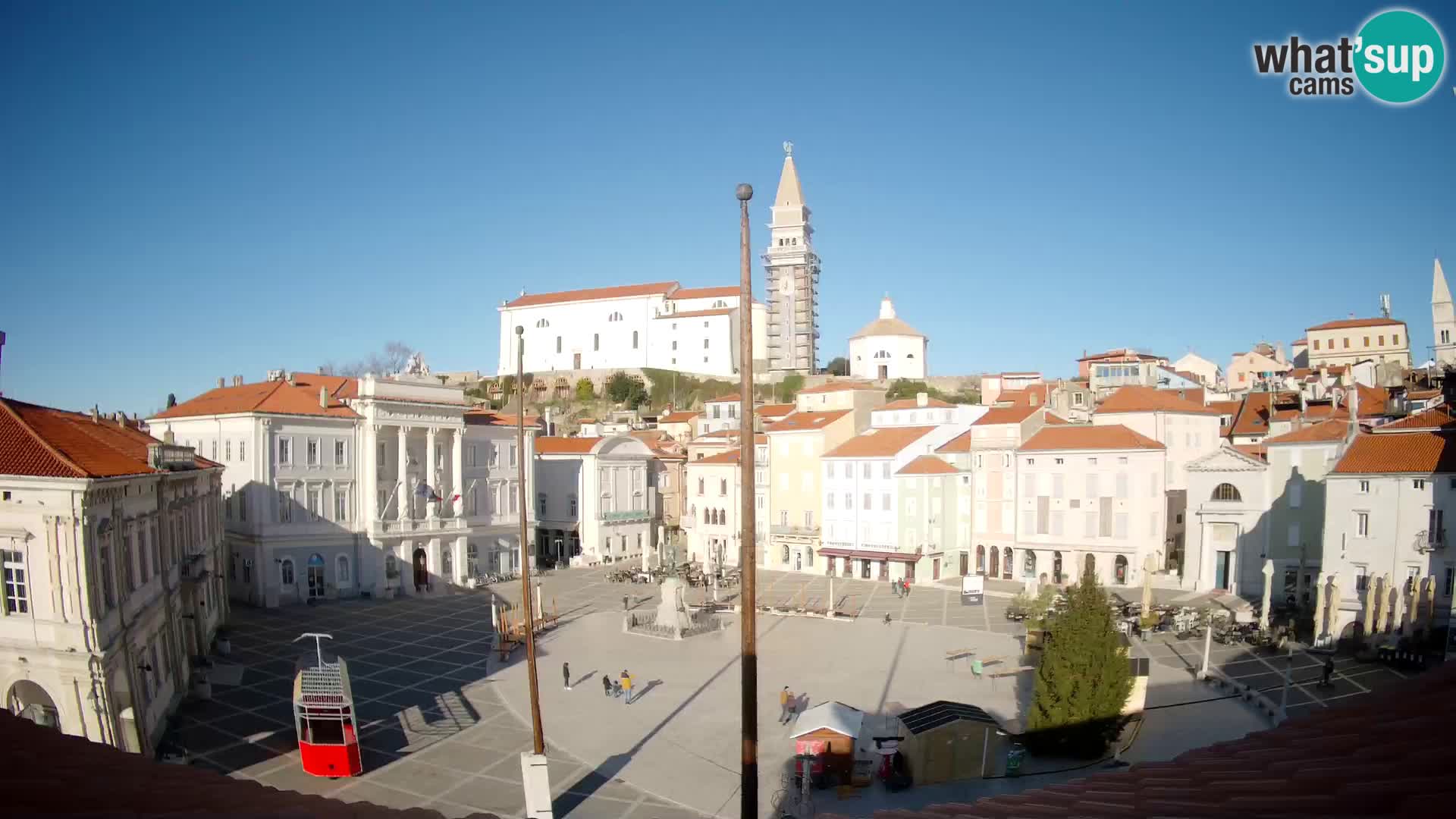 Webcam live Piran – Tartini Platz von “Mestna Kavarna”