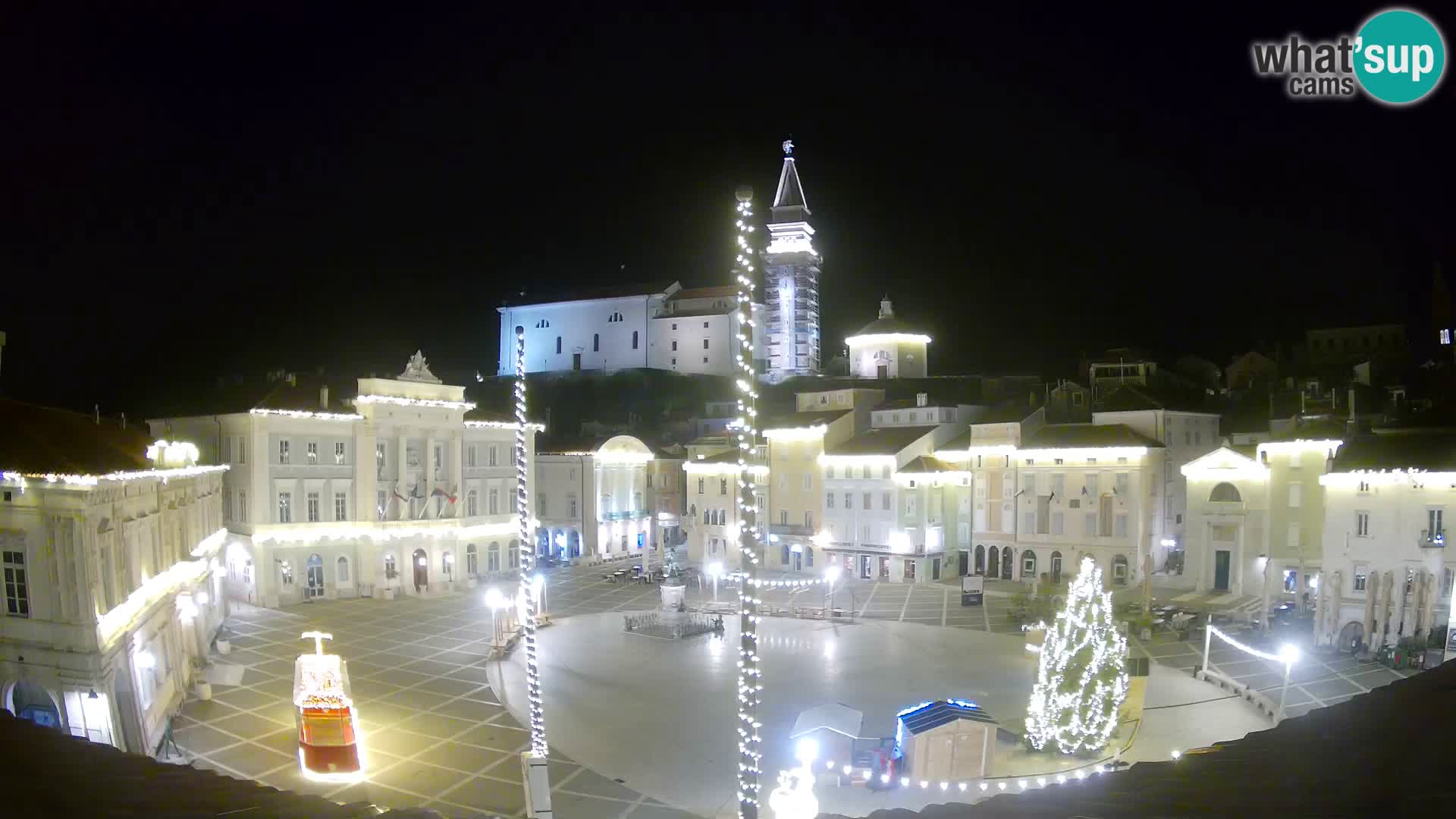 Webcam Piran Tartini square from “Mestna Kavarna”