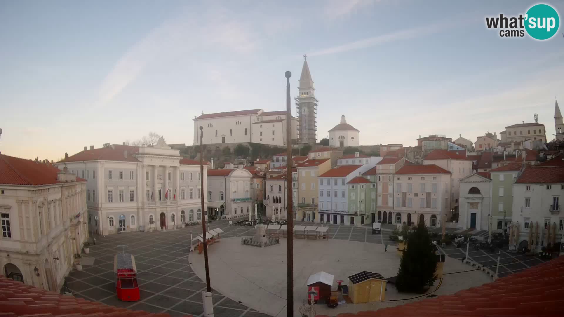 Webcam Piran Tartini square from “Mestna Kavarna”