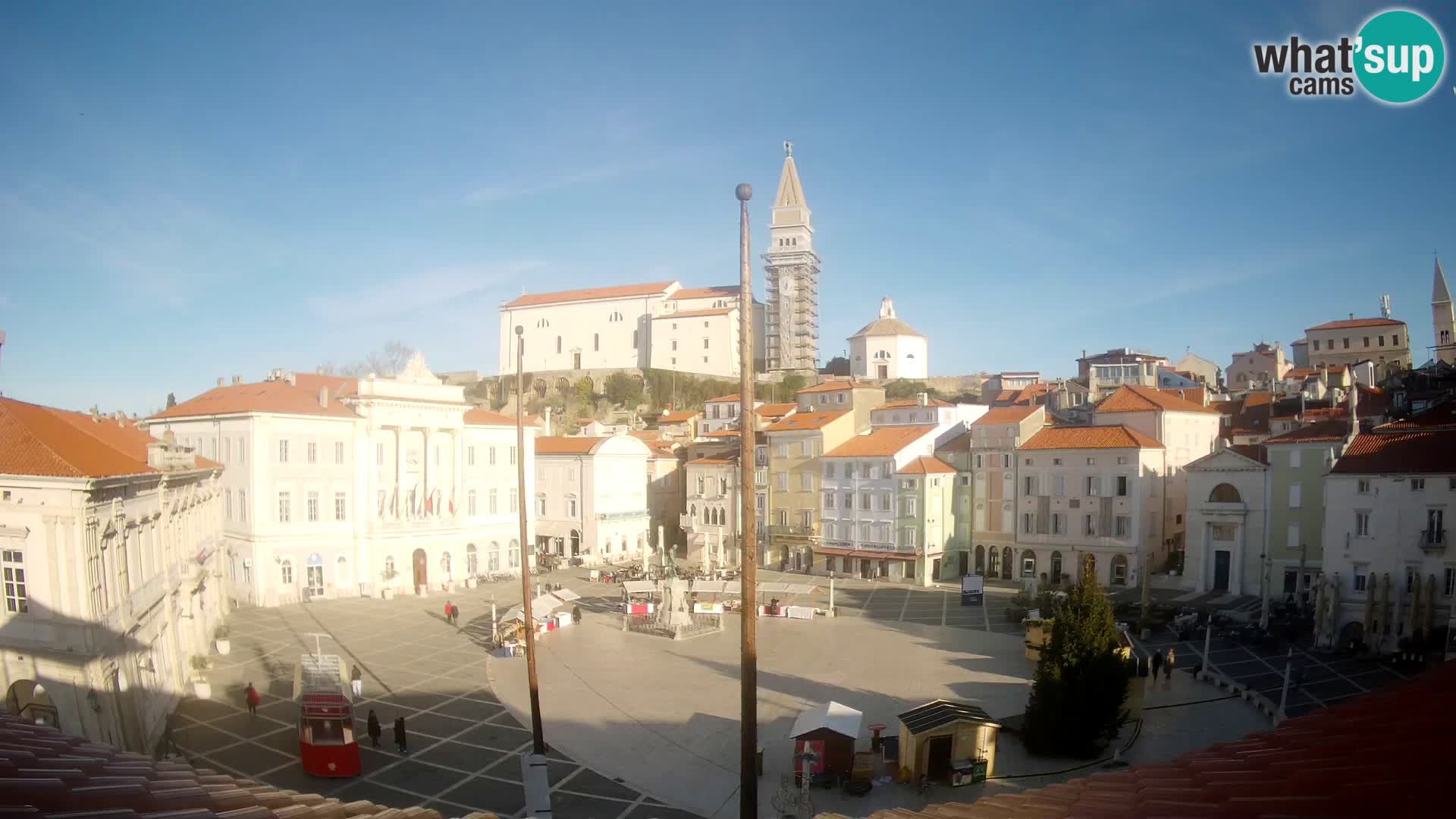 Webcam Piran Tartini square from “Mestna Kavarna”