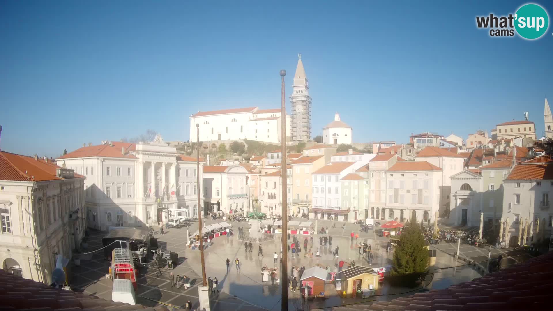 Webcam live Piran – Tartini Platz von “Mestna Kavarna”