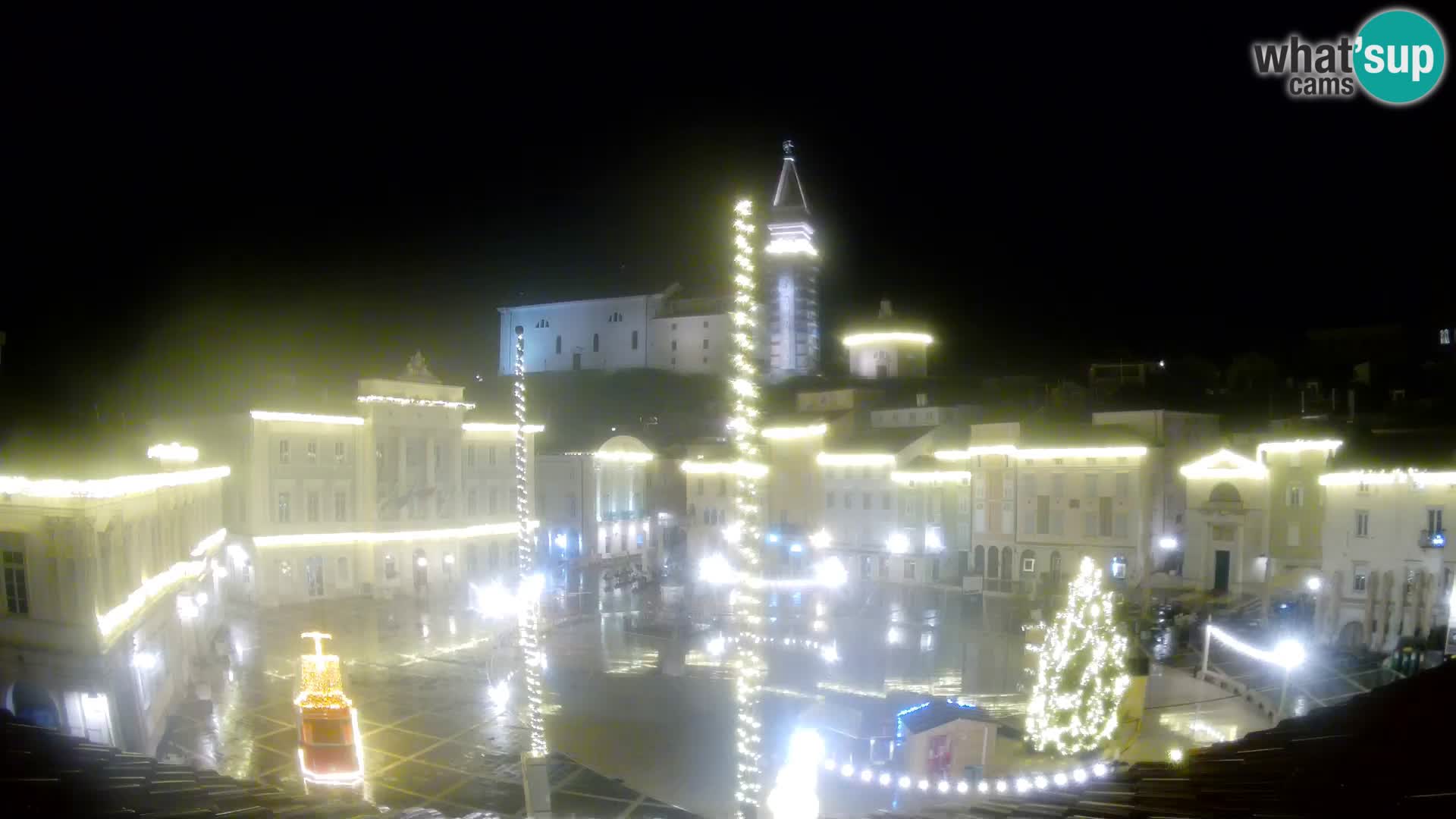 Webcam Piran Tartini square from “Mestna Kavarna”