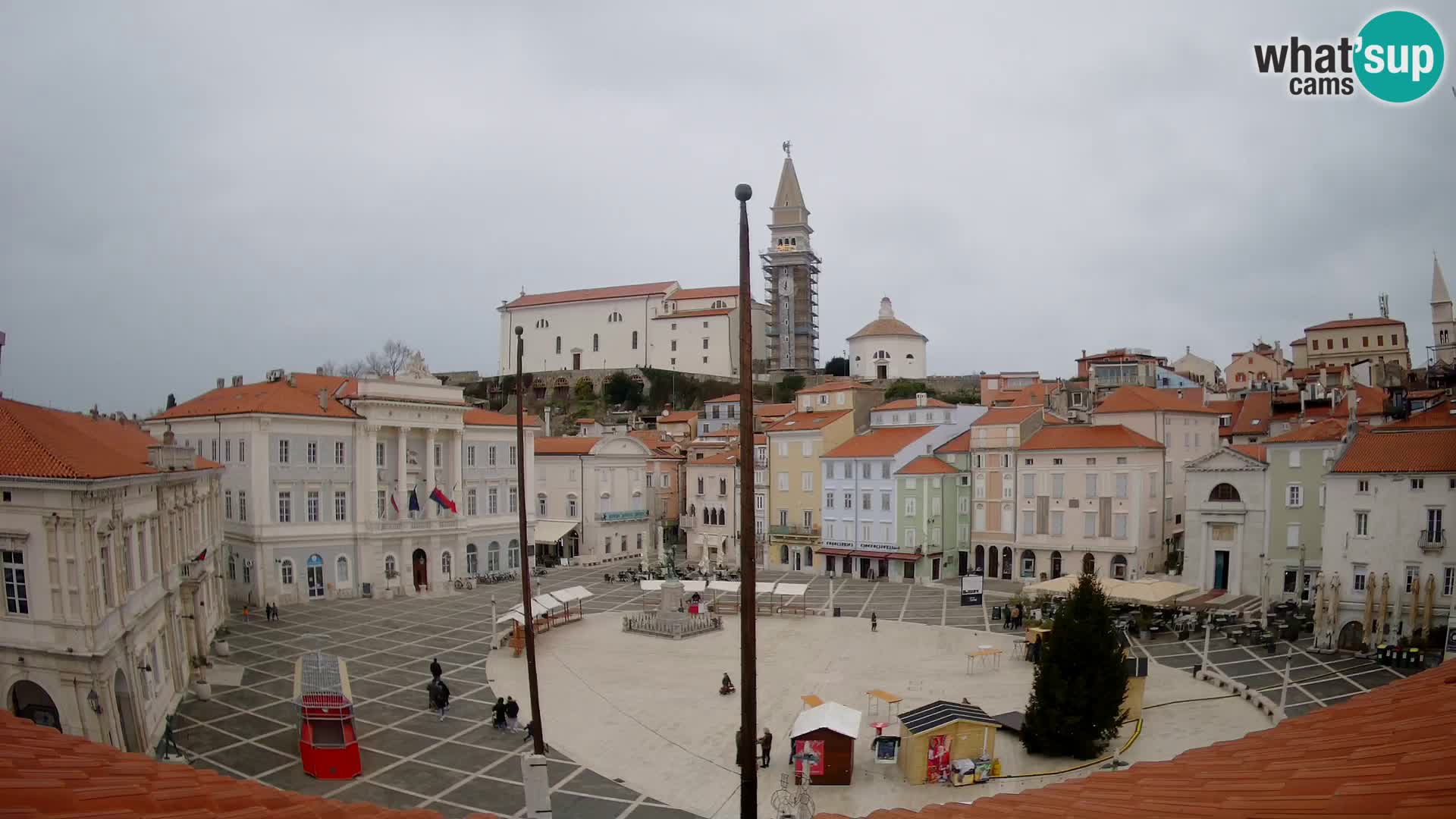 Webcam Piran Tartini square from “Mestna Kavarna”