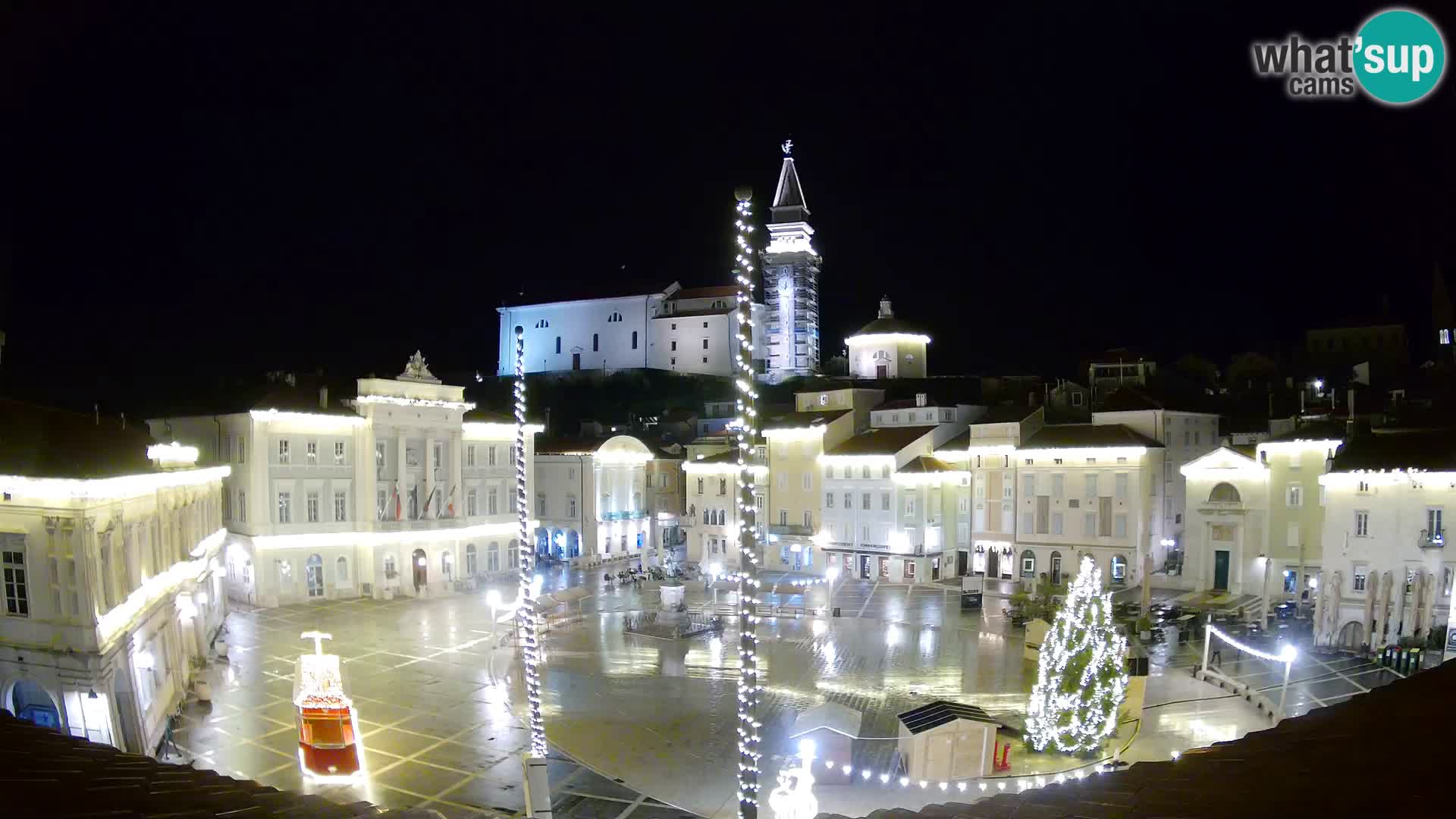 Webcam live Piran – Tartini Platz von “Mestna Kavarna”