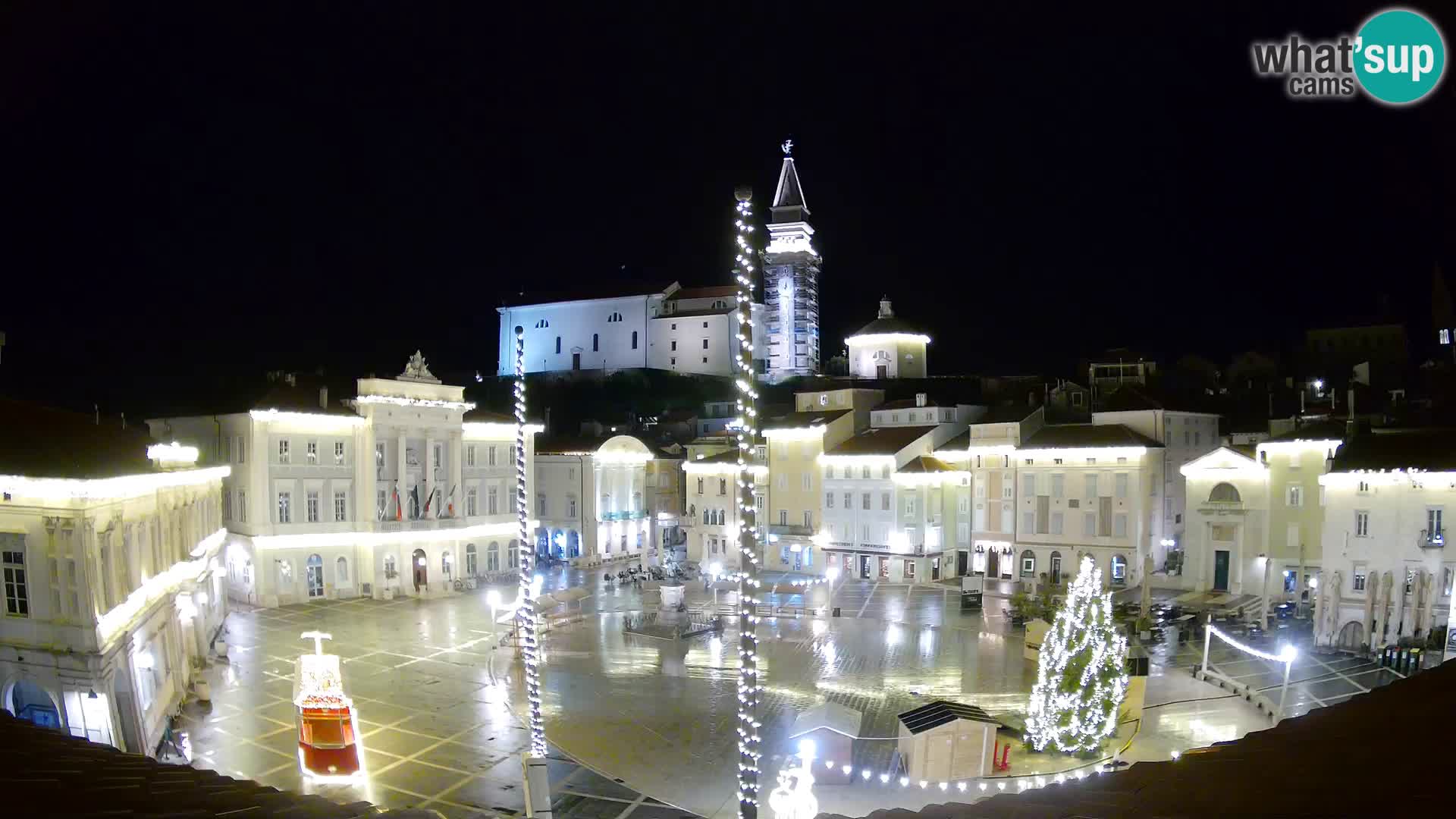 Spletna kamera Piran – trg Tartini z “Mestne Kavarne”