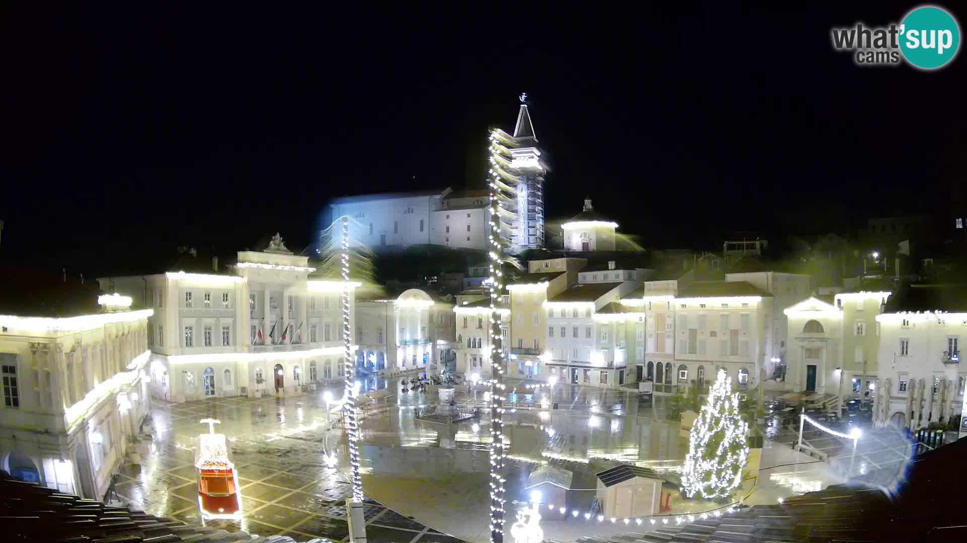 Webcam Piran Tartini square from “Mestna Kavarna”