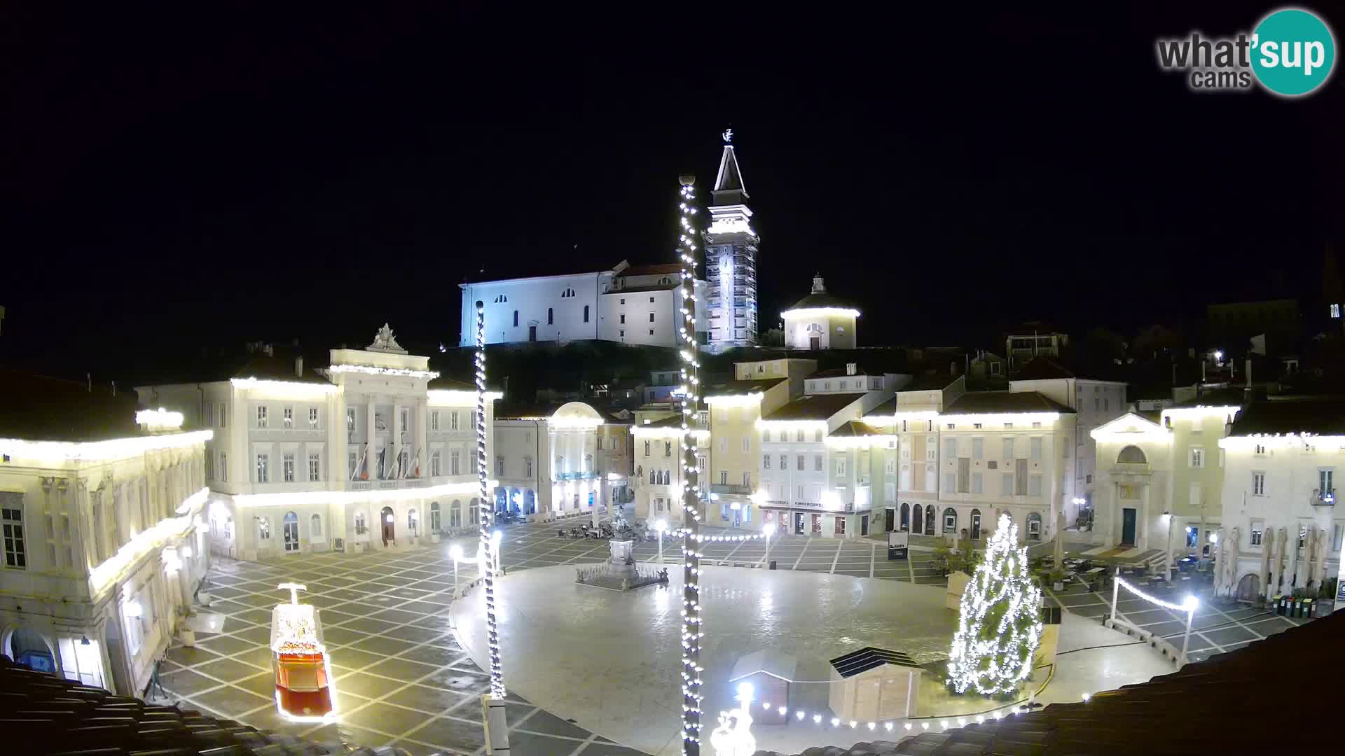 Webcam live Piran – Tartini Platz von “Mestna Kavarna”