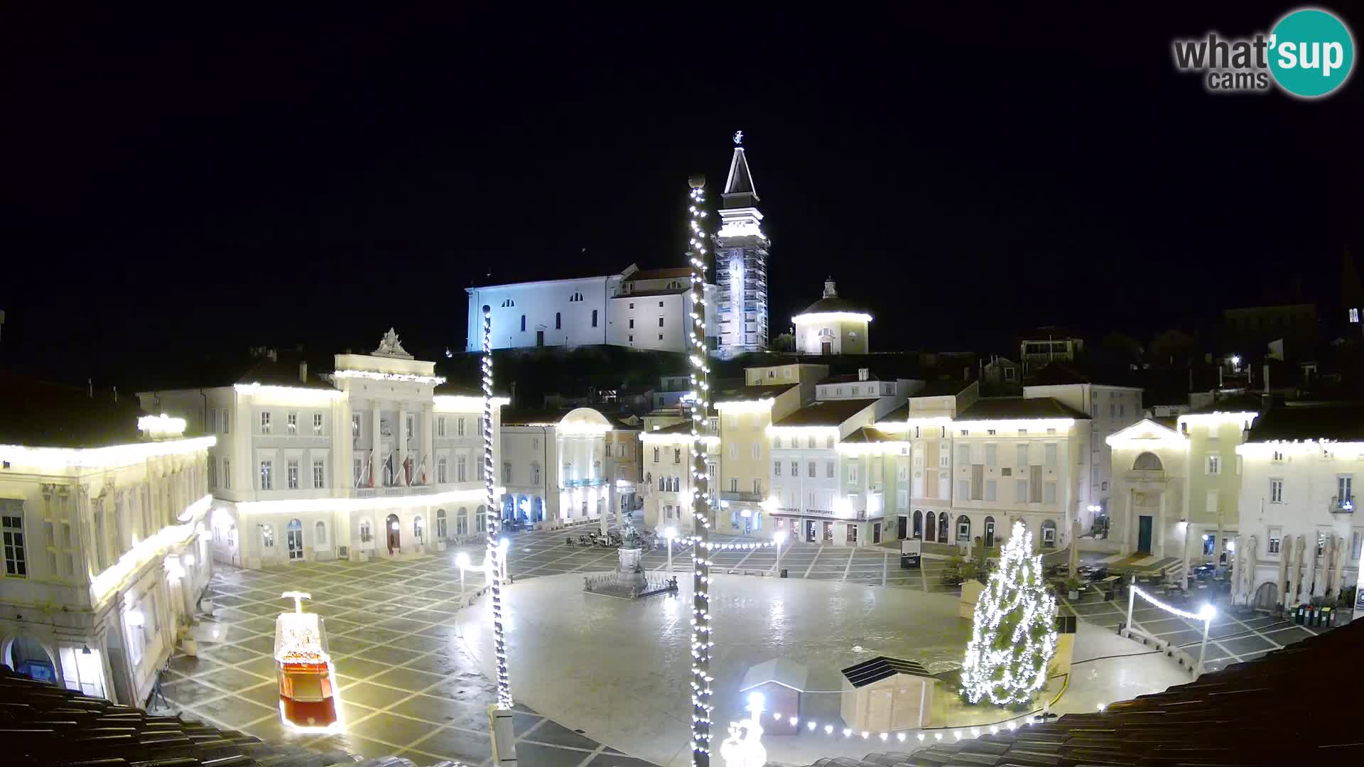 Webcam live Piran – Tartini Platz von “Mestna Kavarna”