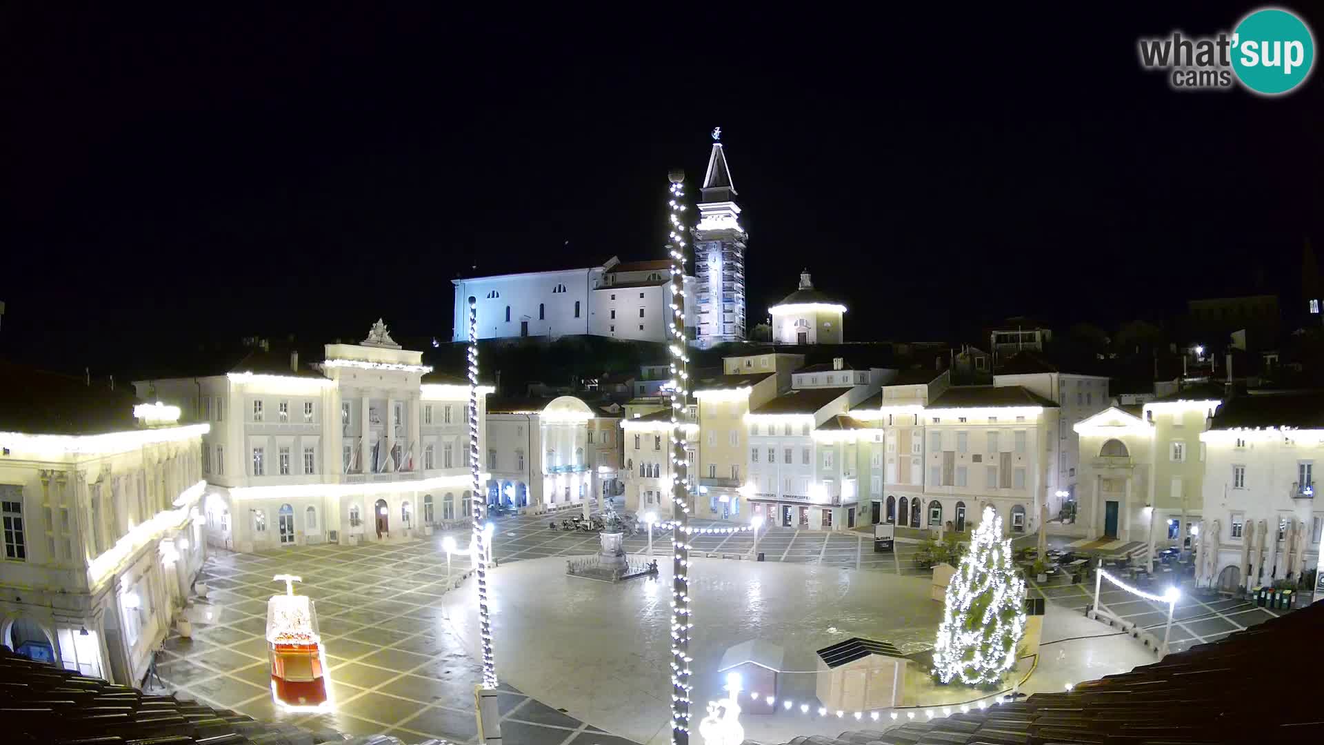 Webcam live Piran – Tartini Platz von “Mestna Kavarna”