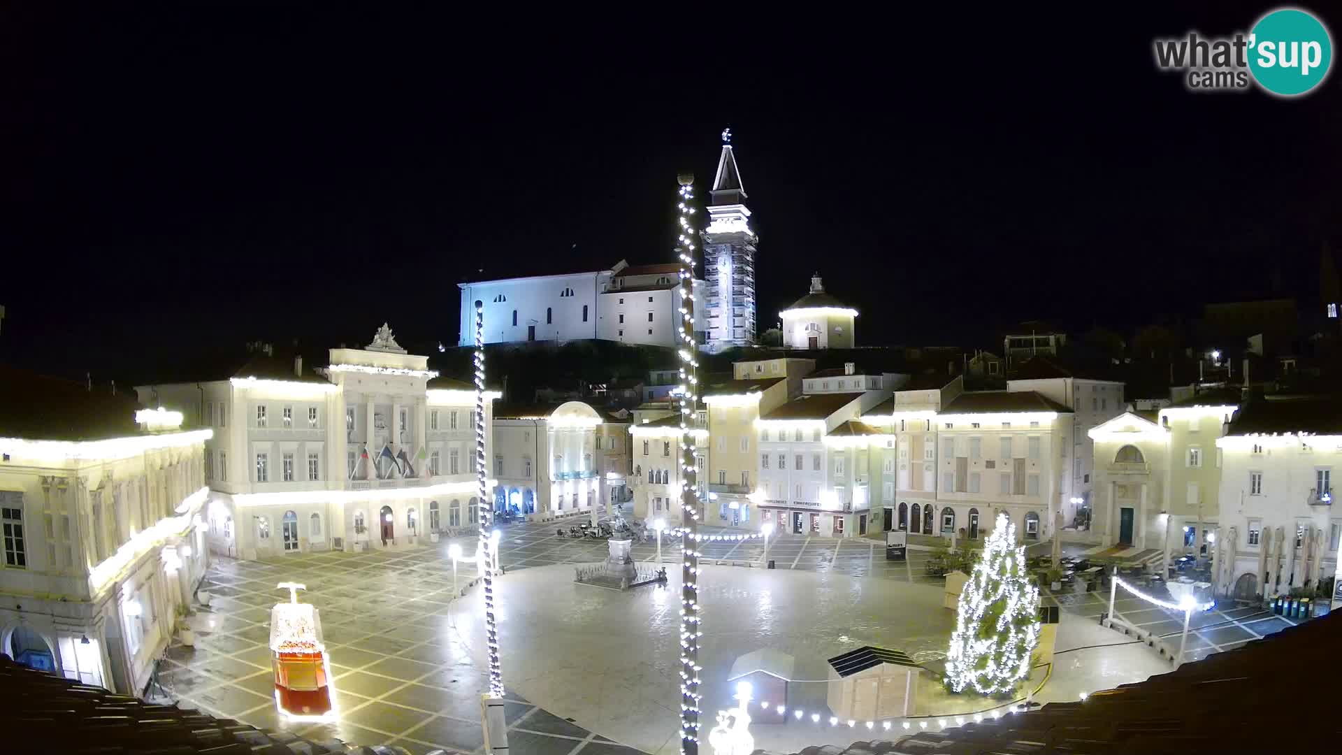 Webcam Piran Tartini square from “Mestna Kavarna”