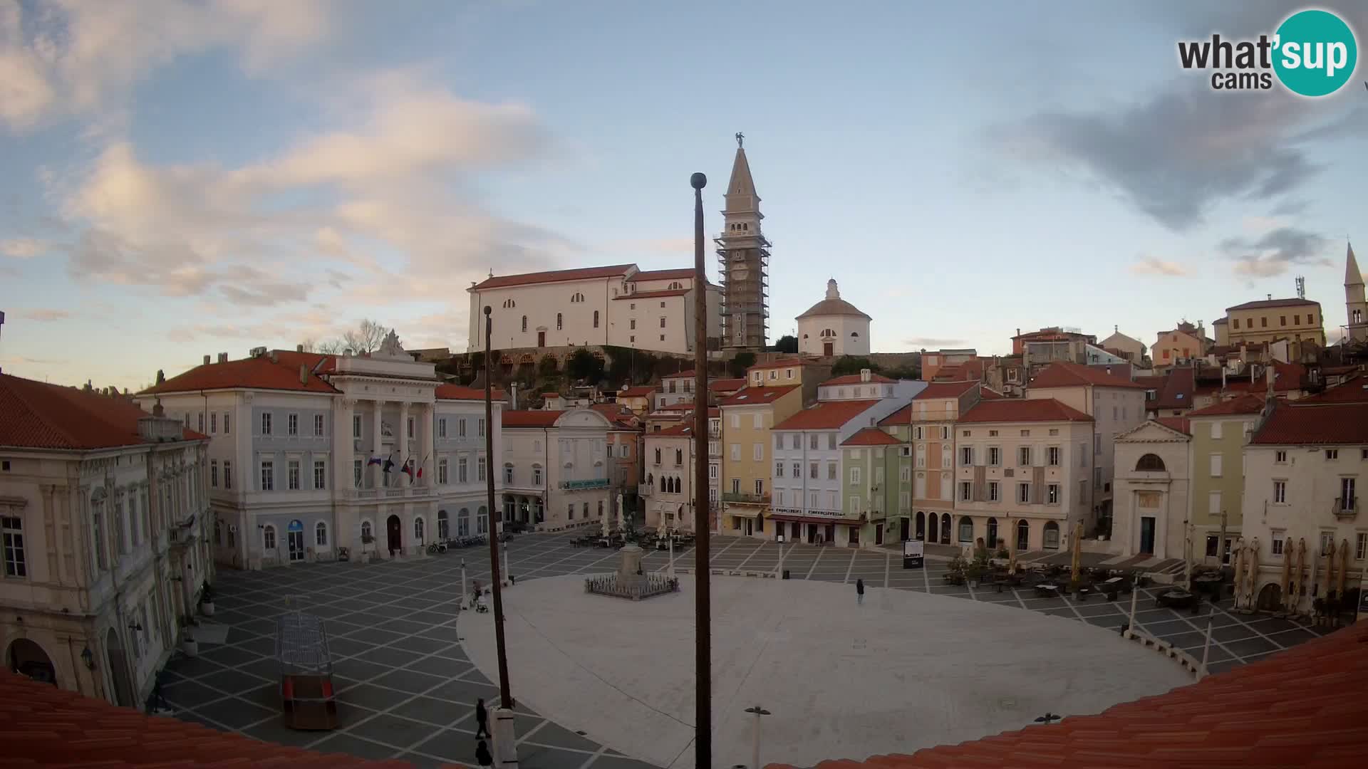 Webcam Piran Tartini square from “Mestna Kavarna”