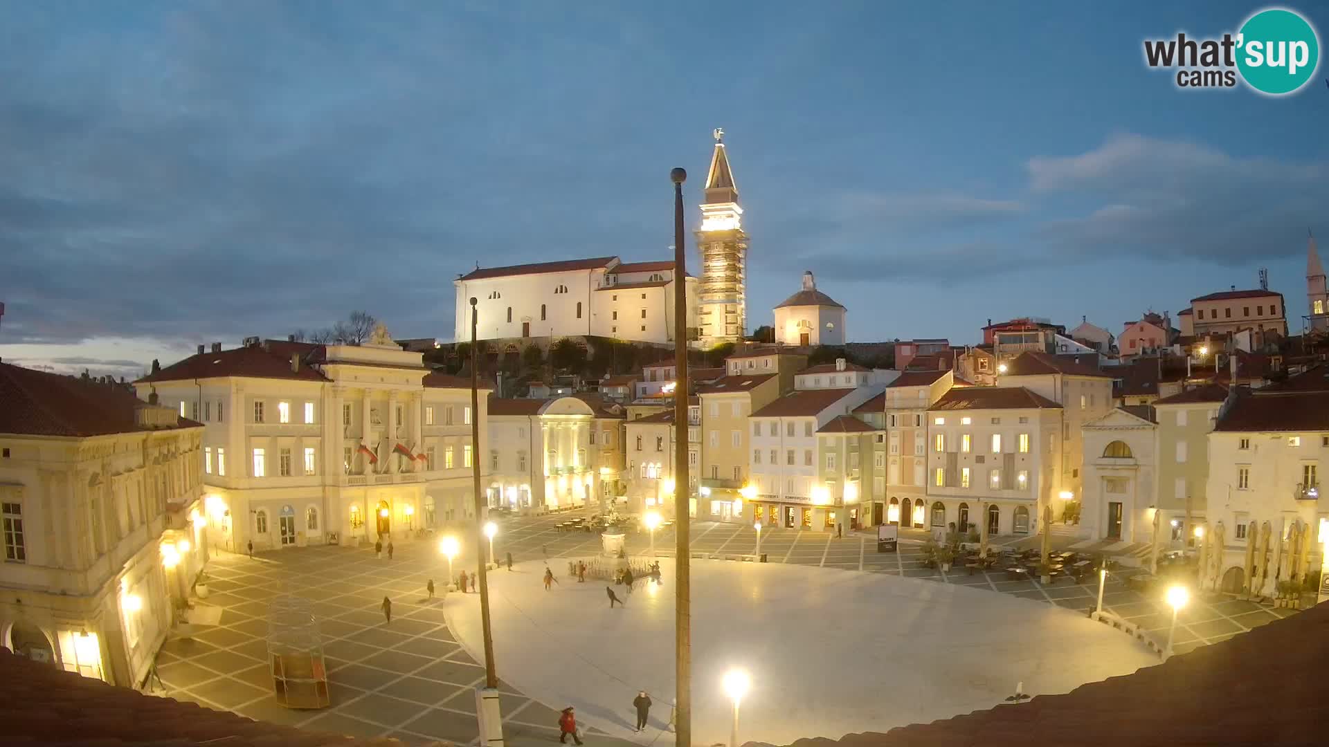 Webcam Piran Tartini square from “Mestna Kavarna”