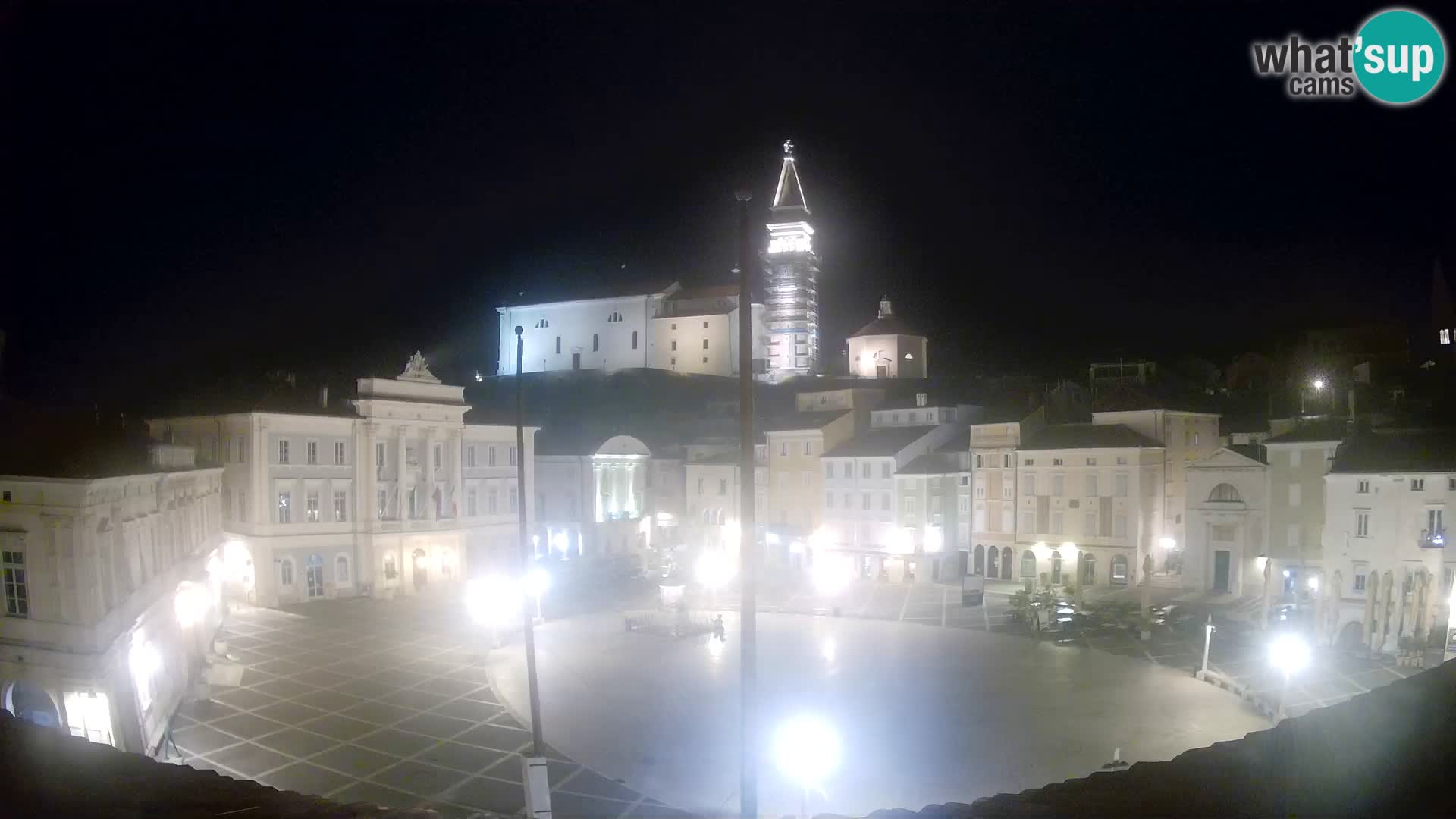 Webcam Piran Tartini square from “Mestna Kavarna”