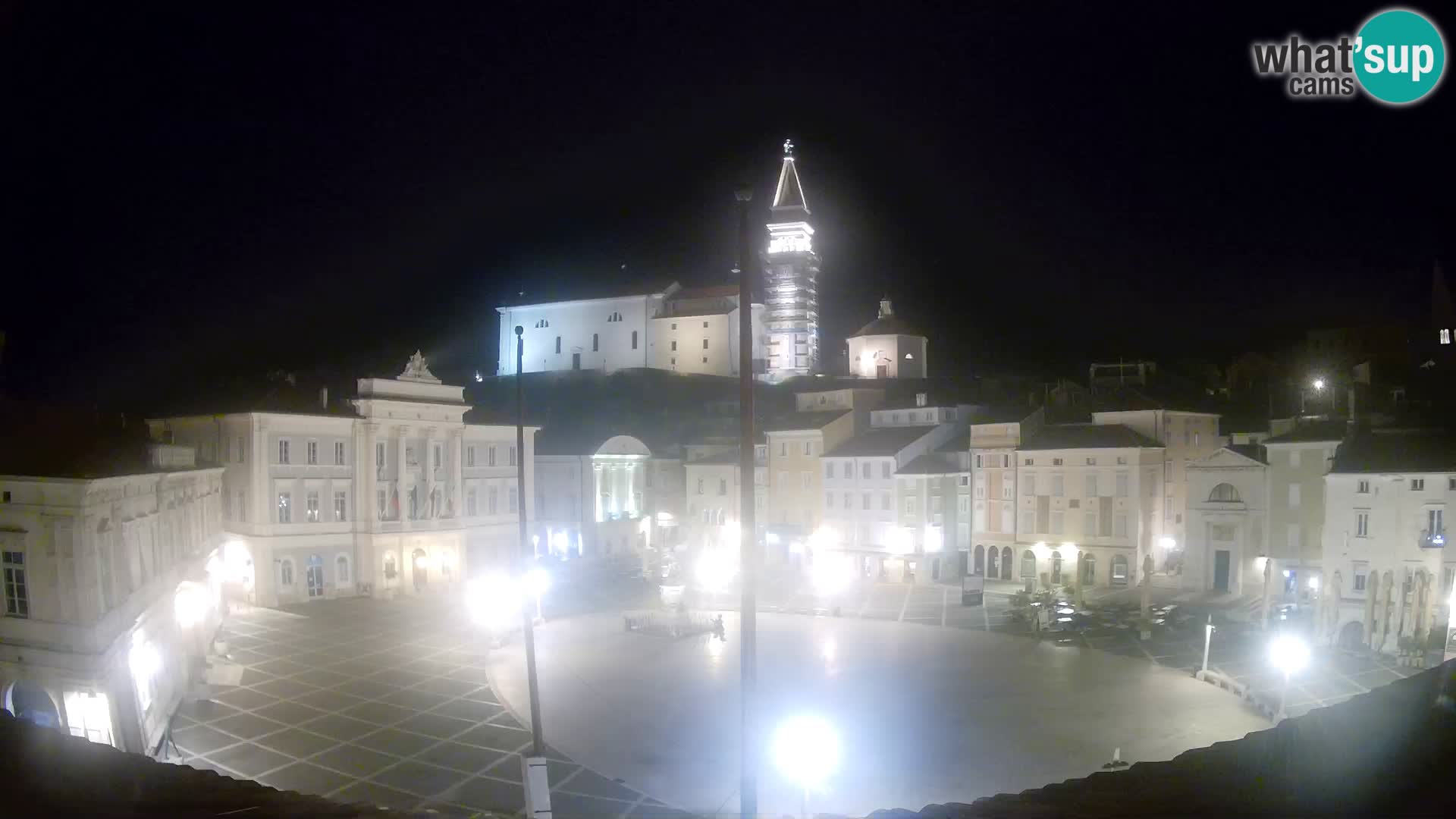 Webcam Piran Tartini square from “Mestna Kavarna”