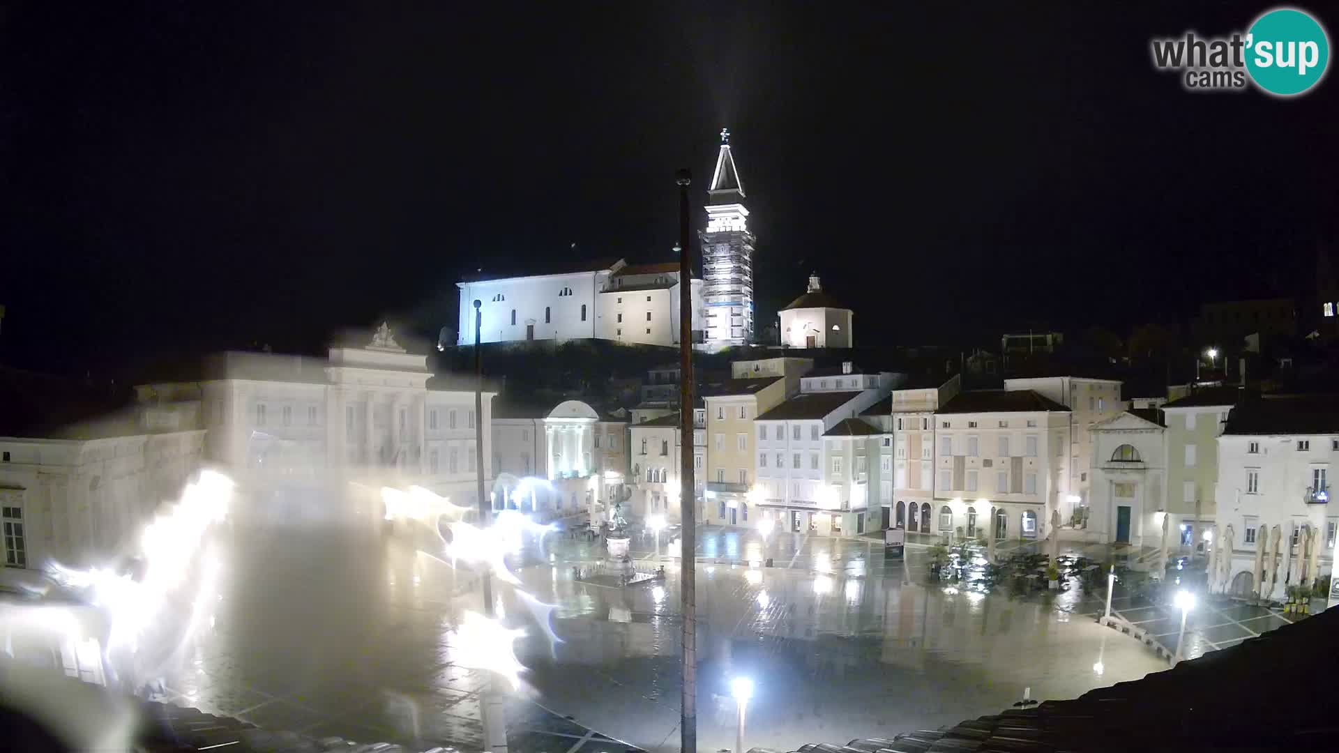 Webcam Piran Tartini square from “Mestna Kavarna”