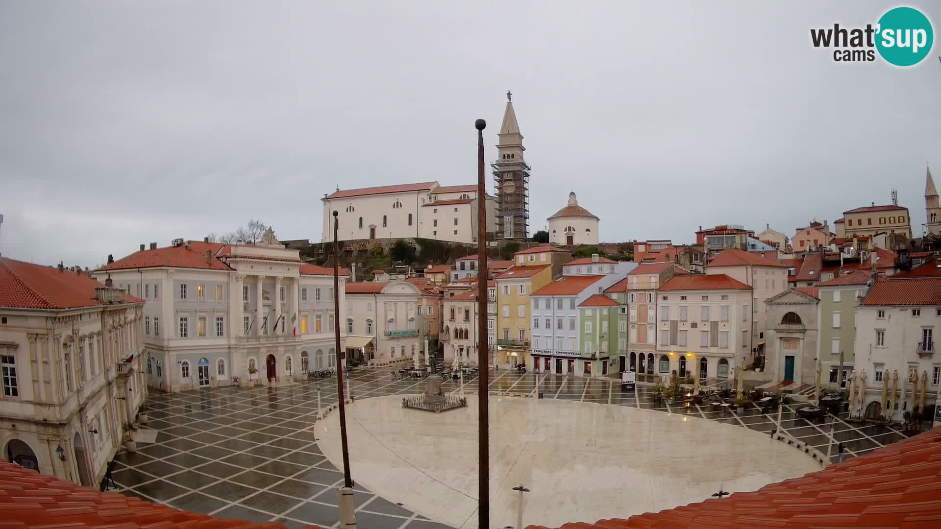 Webcam live Piran – Tartini Platz von “Mestna Kavarna”