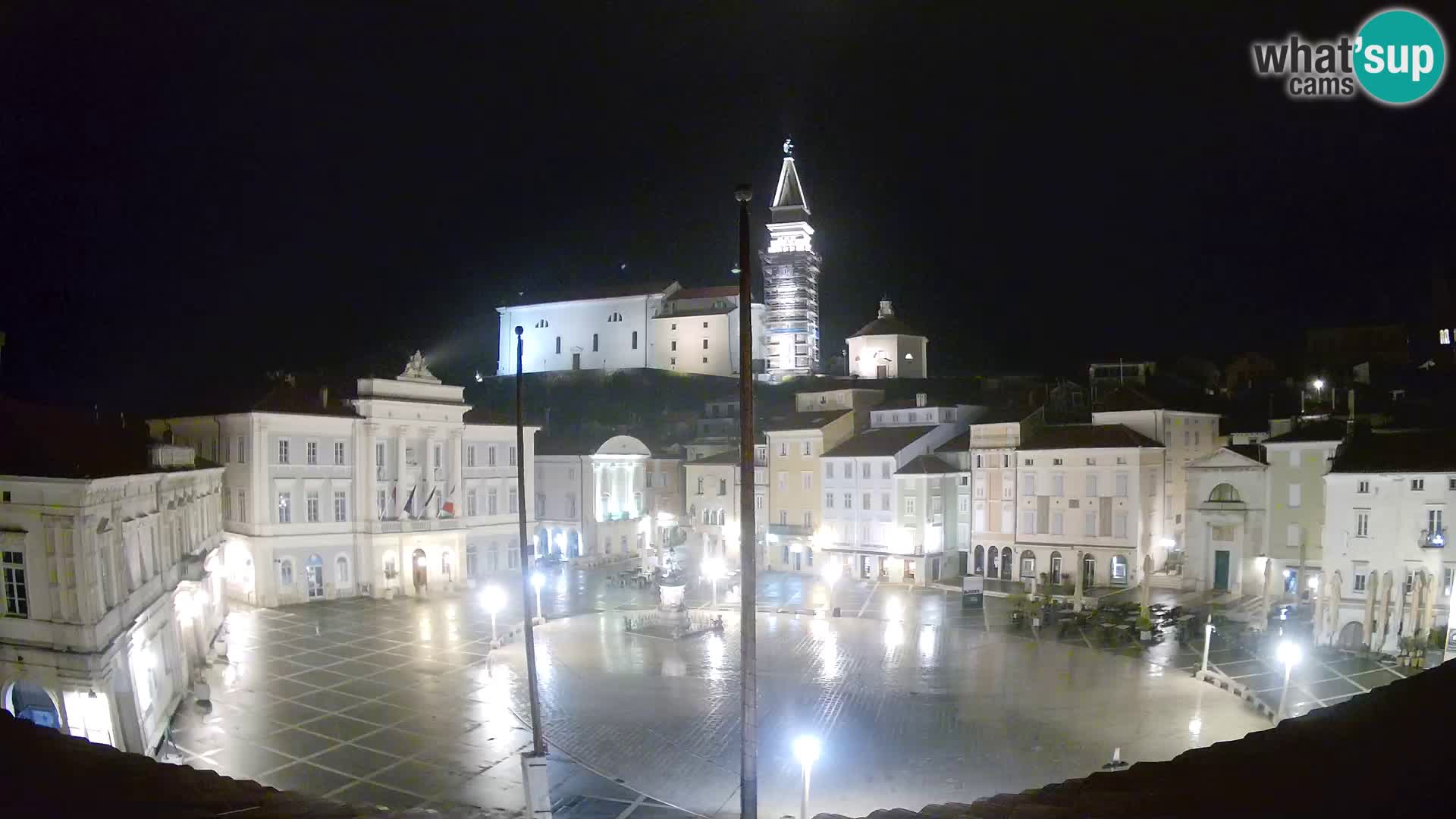 Webcam Piran Tartini square from “Mestna Kavarna”