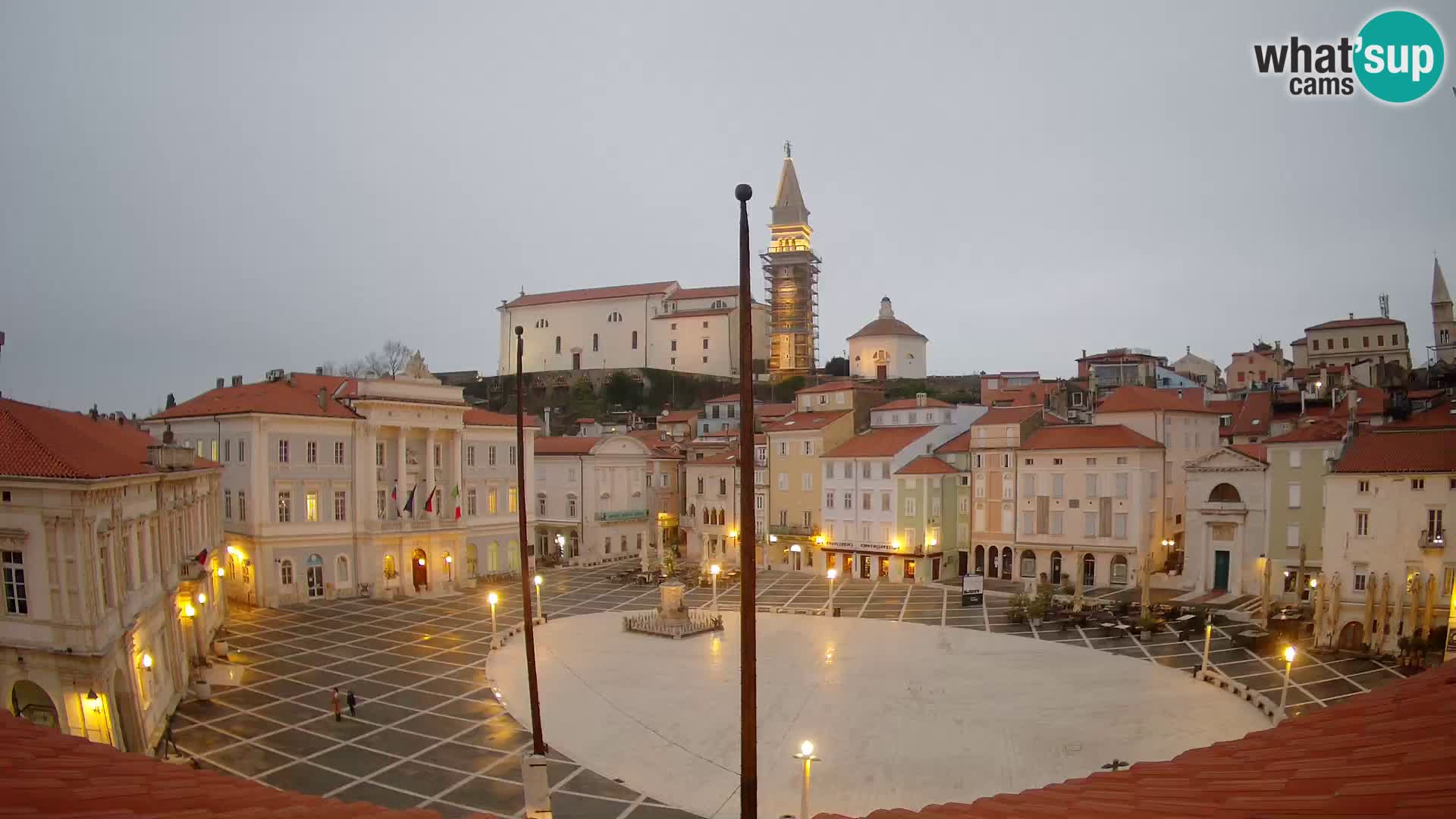 Webcam live Piran – Tartini Platz von “Mestna Kavarna”