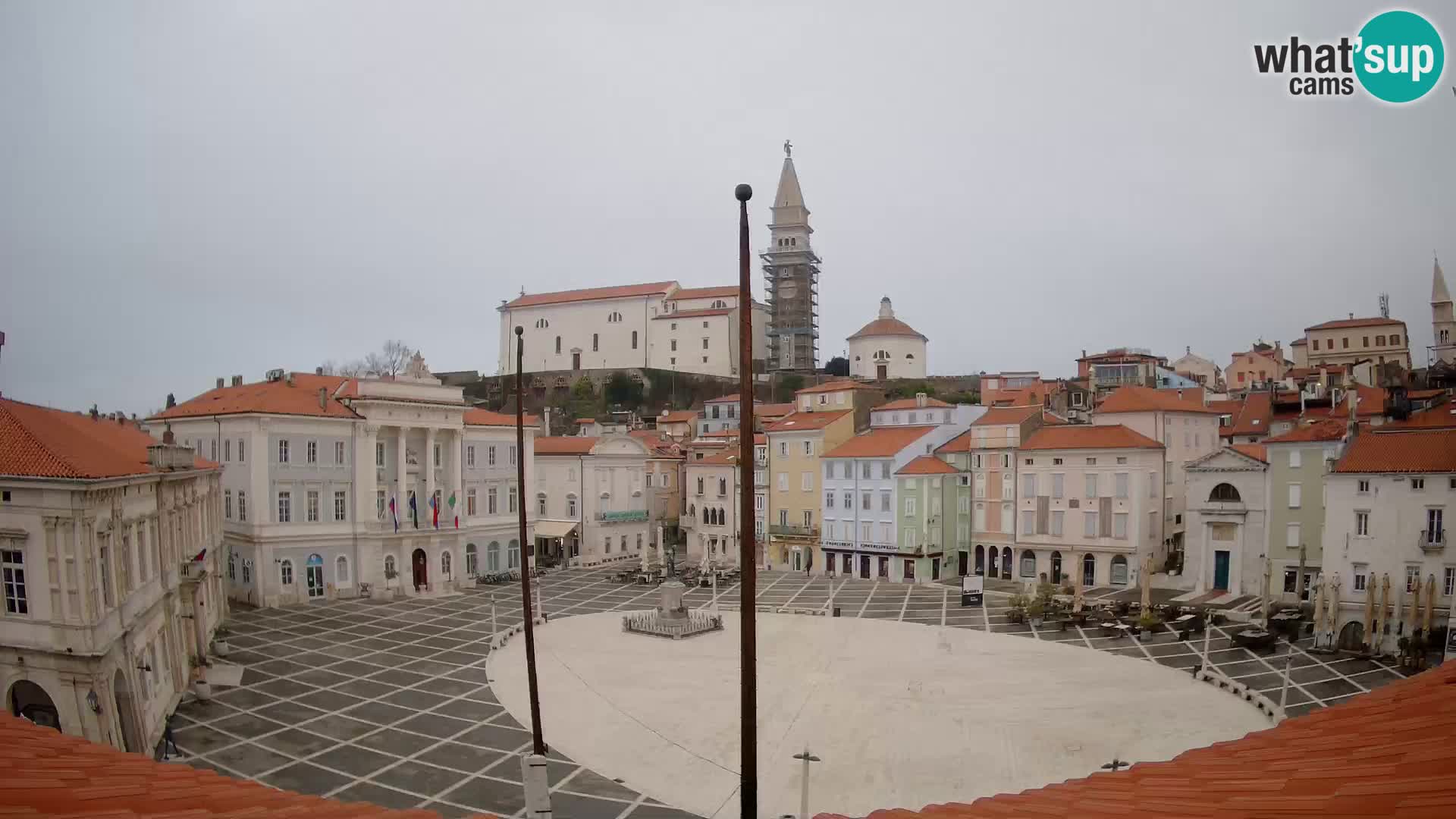 Webcam live Piran – Tartini Platz von “Mestna Kavarna”