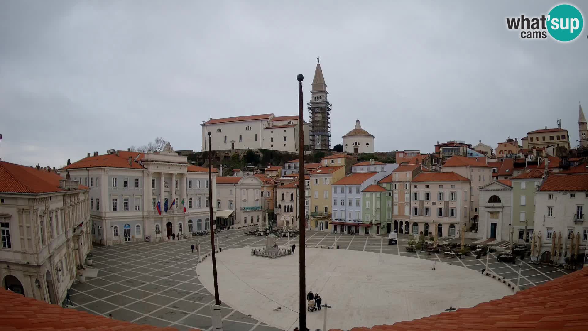 Webcam Piran Tartini square from “Mestna Kavarna”