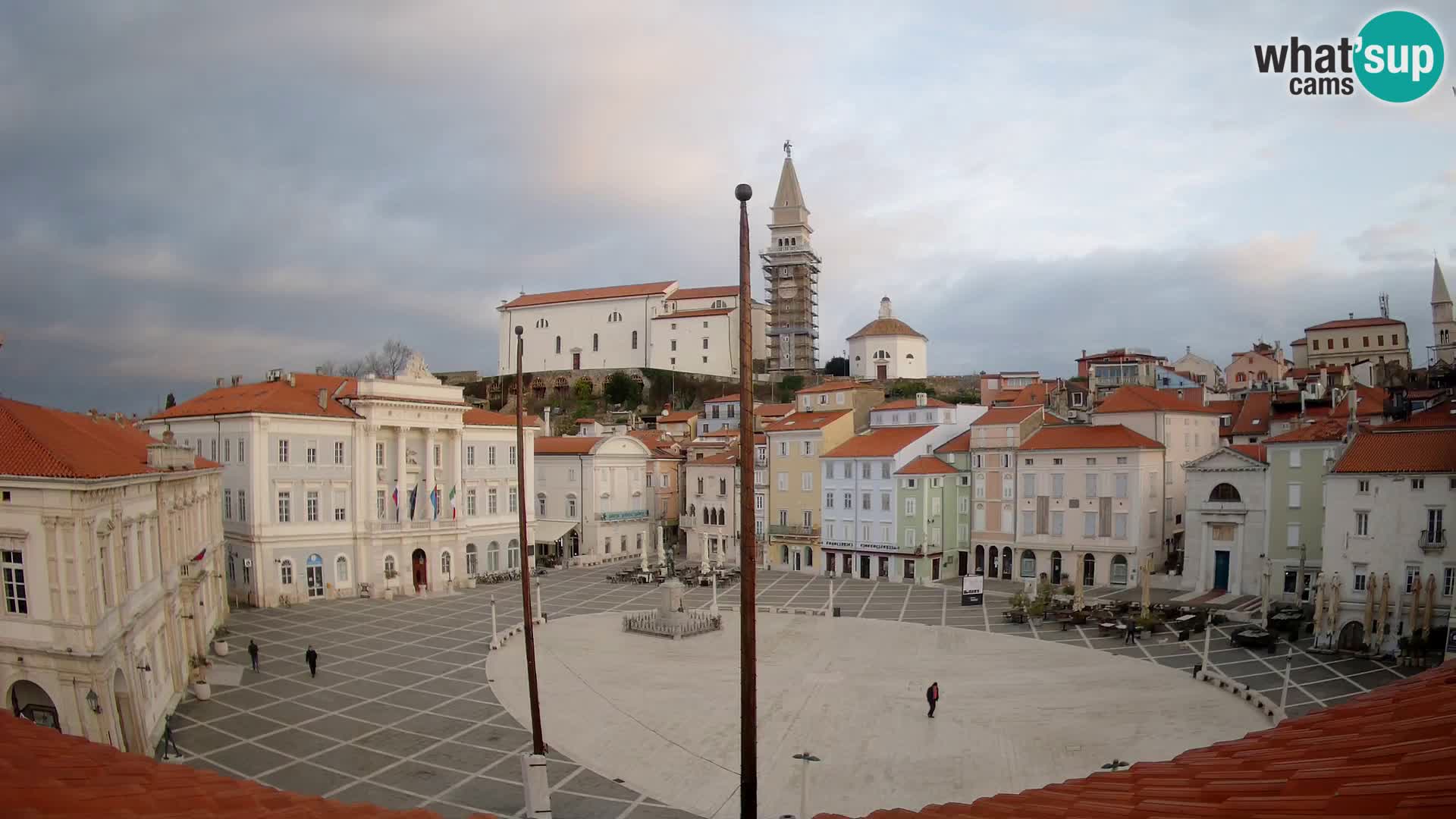 Webcam Piran Tartini square from “Mestna Kavarna”