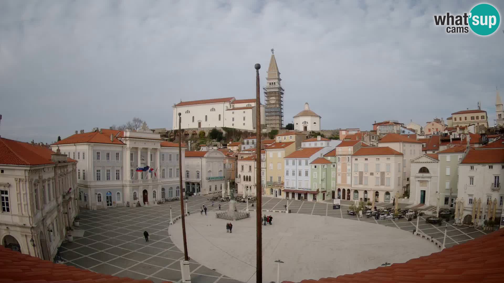 Webcam live Piran – Tartini Platz von “Mestna Kavarna”