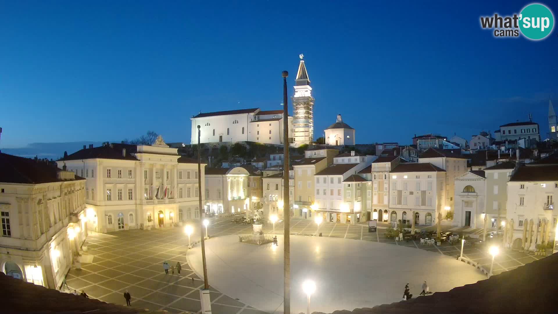 Webcam Piran Tartini square from “Mestna Kavarna”